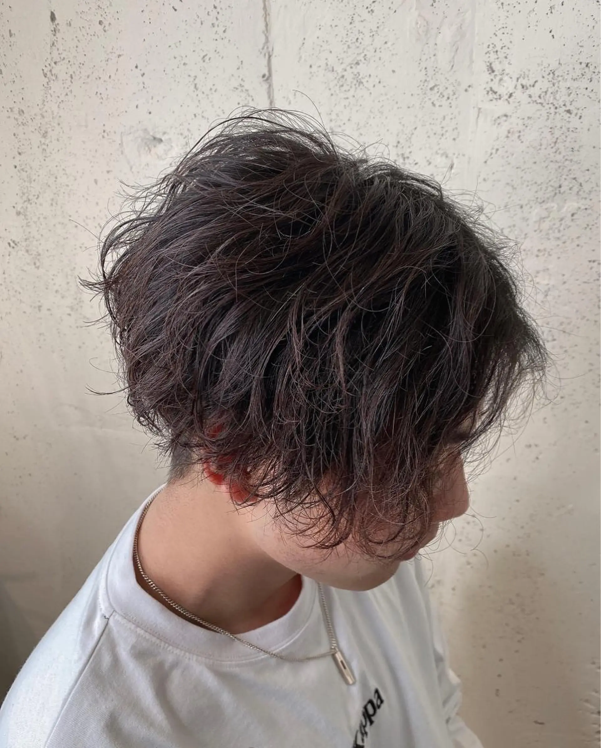 ショート カラー パーマ メンズ ［銀座］淡色 ラベンダー🫧大村のヘアスタイル