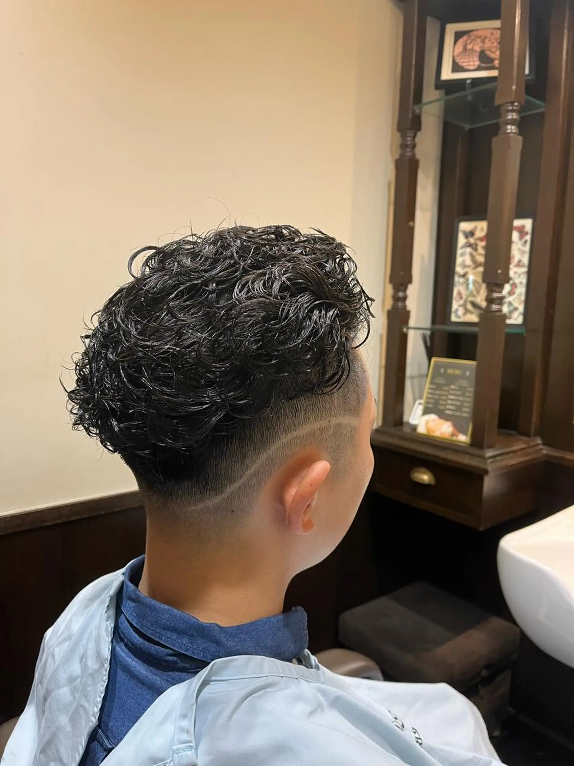 ショート パーマ メンズ ヒロ銀座 バーバーショップ神楽坂所属・ひらお あおとのヘアスタイル