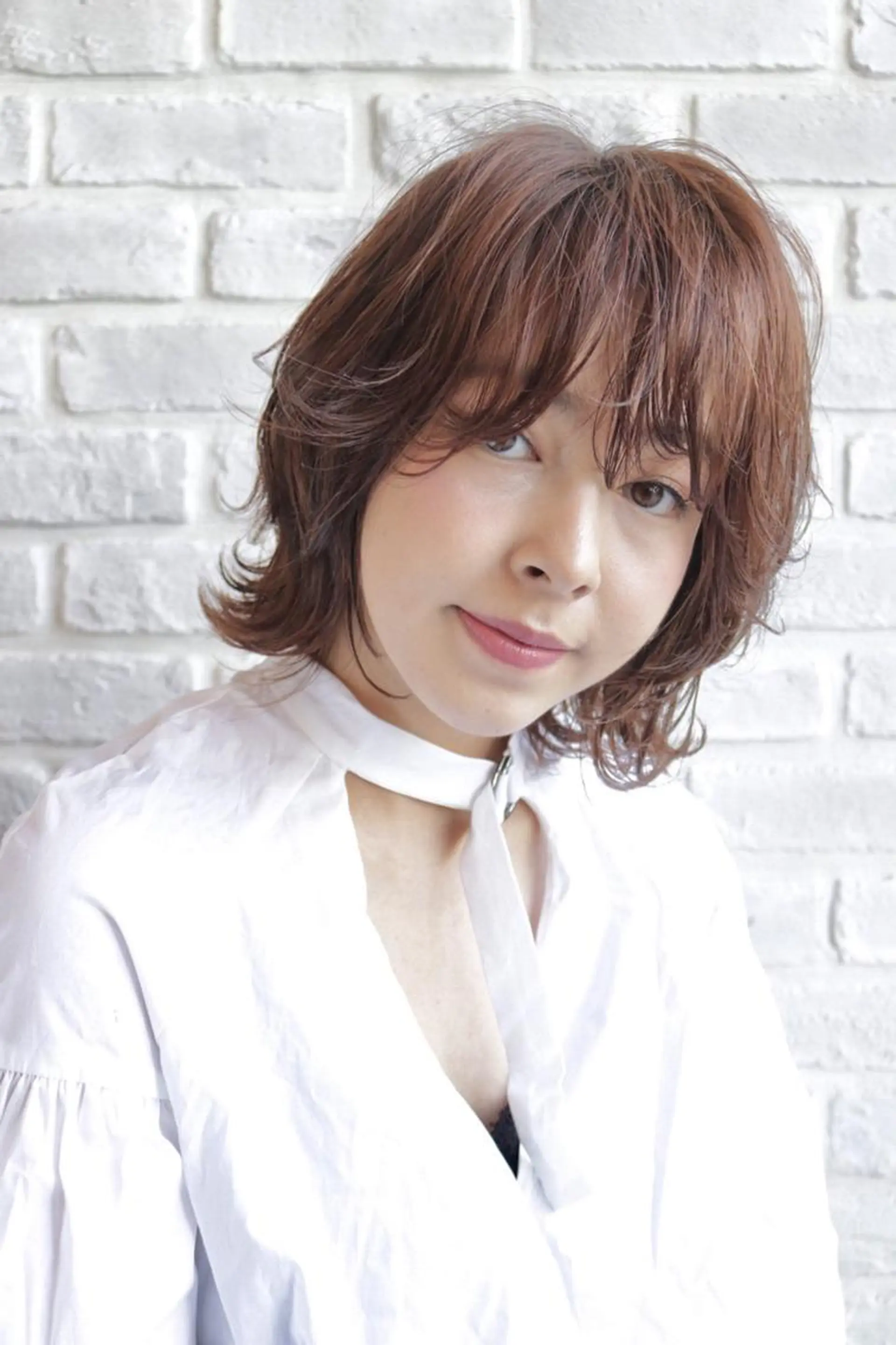 ミディアム カラー パーマ ミディアムパーマ バレイヤージュ グラデーションカラー ハイライトカラー インナーカラー 増子 幹樹のヘアスタイル