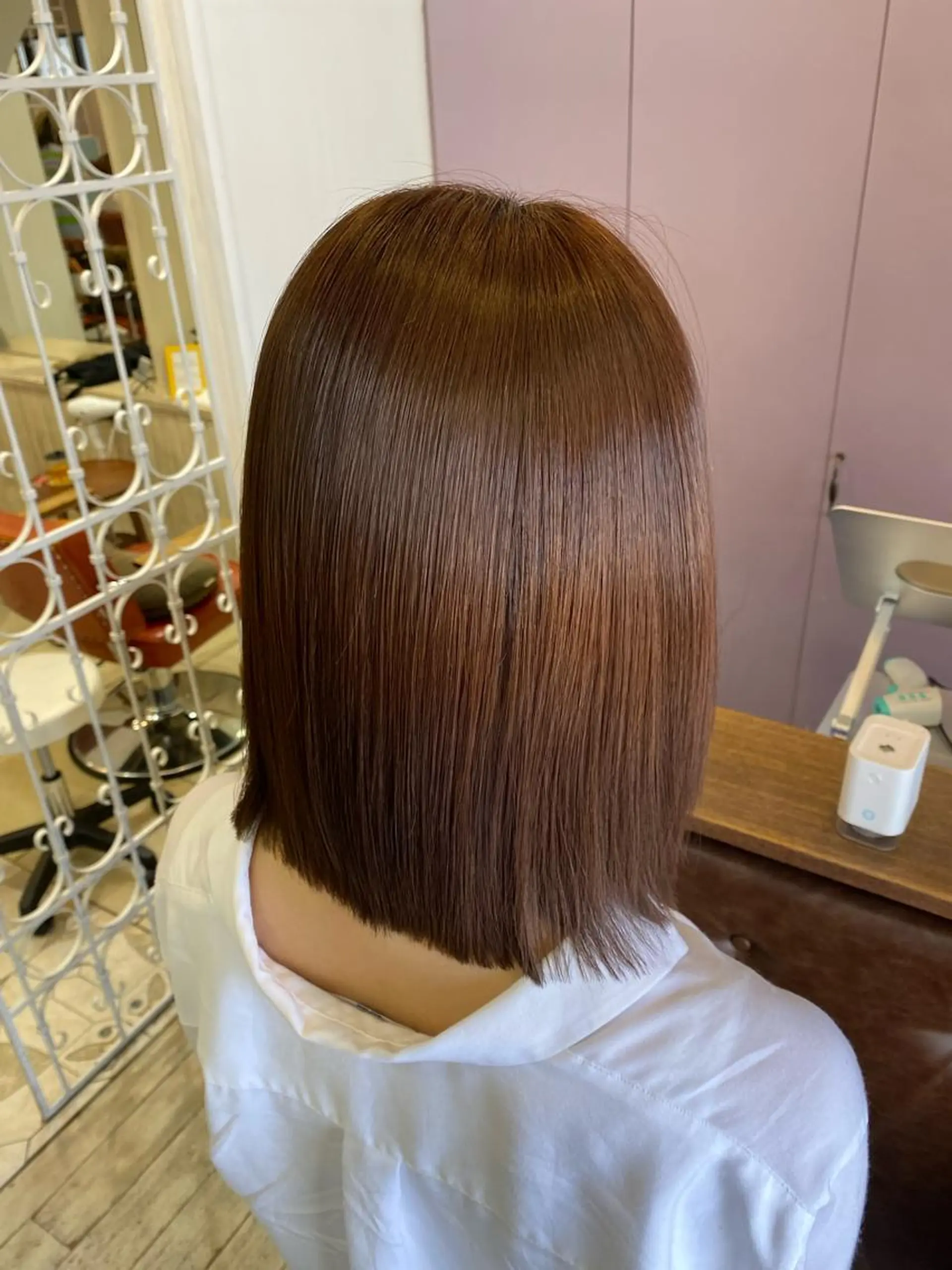 ミディアム ミディアムパーマ 髪質改善 トリートメント 酸性ストレート 酸熱トリートメント ウルフ/レイヤー /パーマ ナユタのヘアスタイル