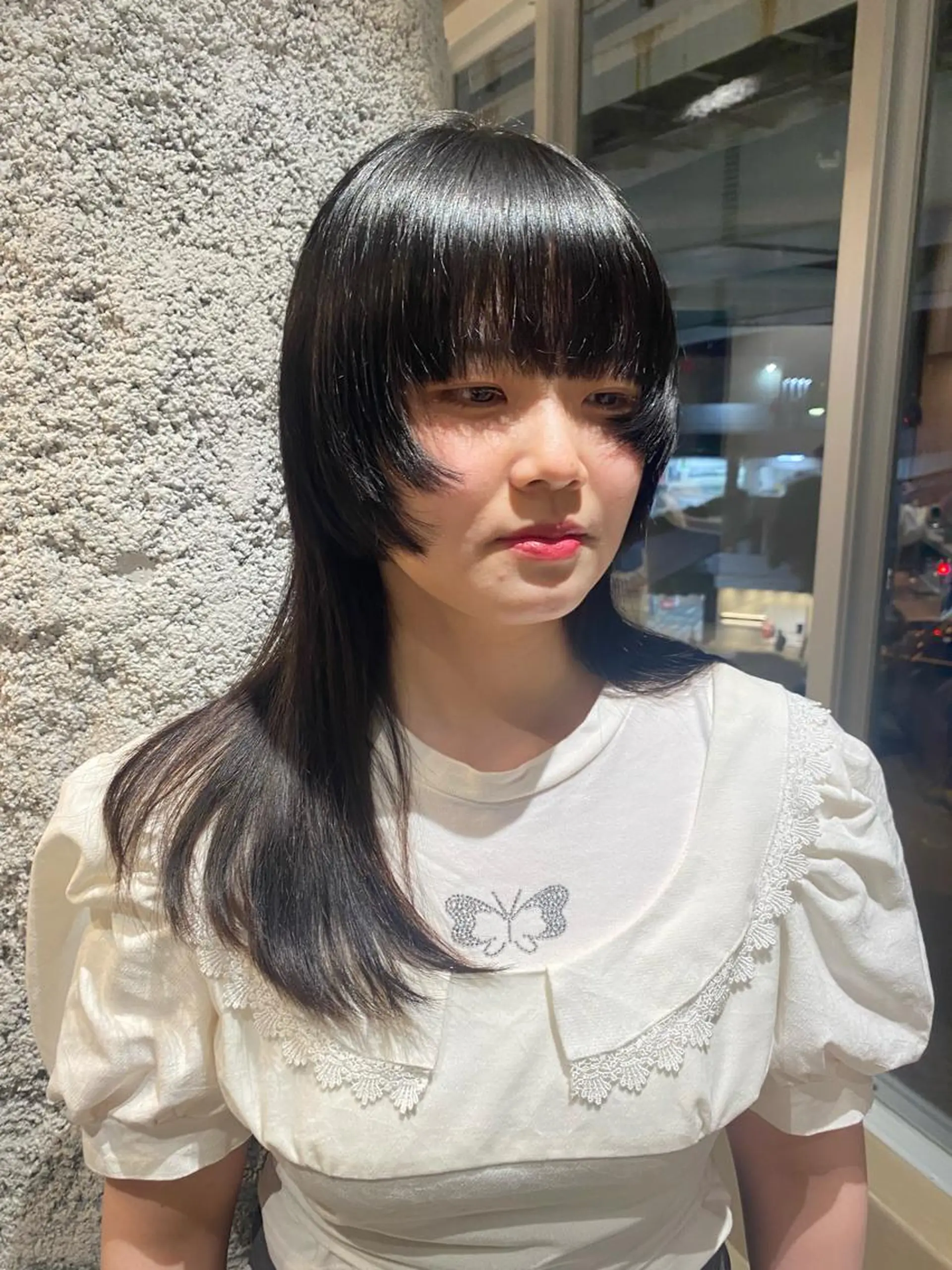 セミロング ヘアアレンジ 未 来カットモデル無料のヘアスタイル