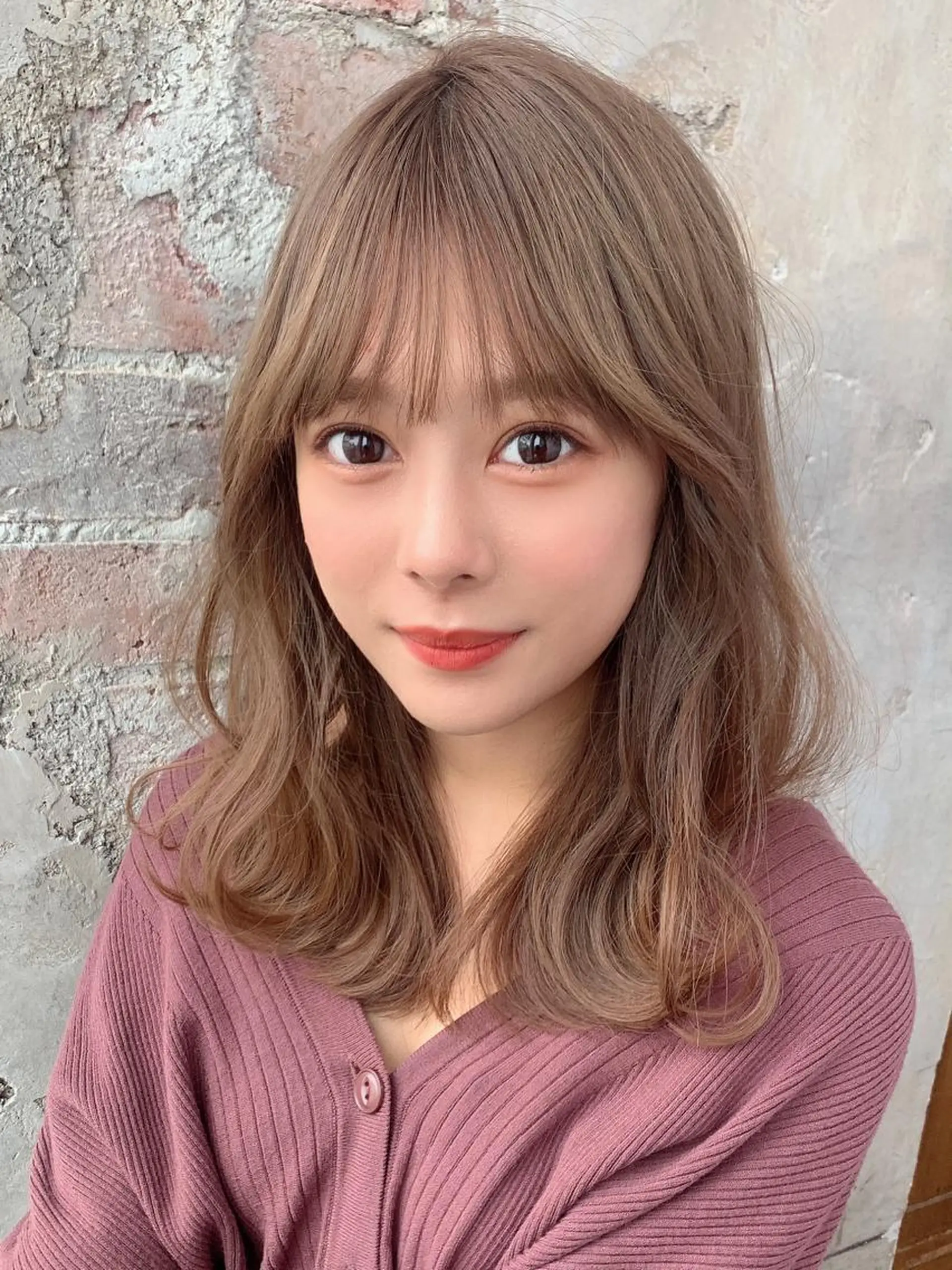 セミロング レイヤーカット シースルーバング ヘアカラー トリートメント 🧡くびれヘア/前髪 顔周り🧡久原結衣のヘアスタイル