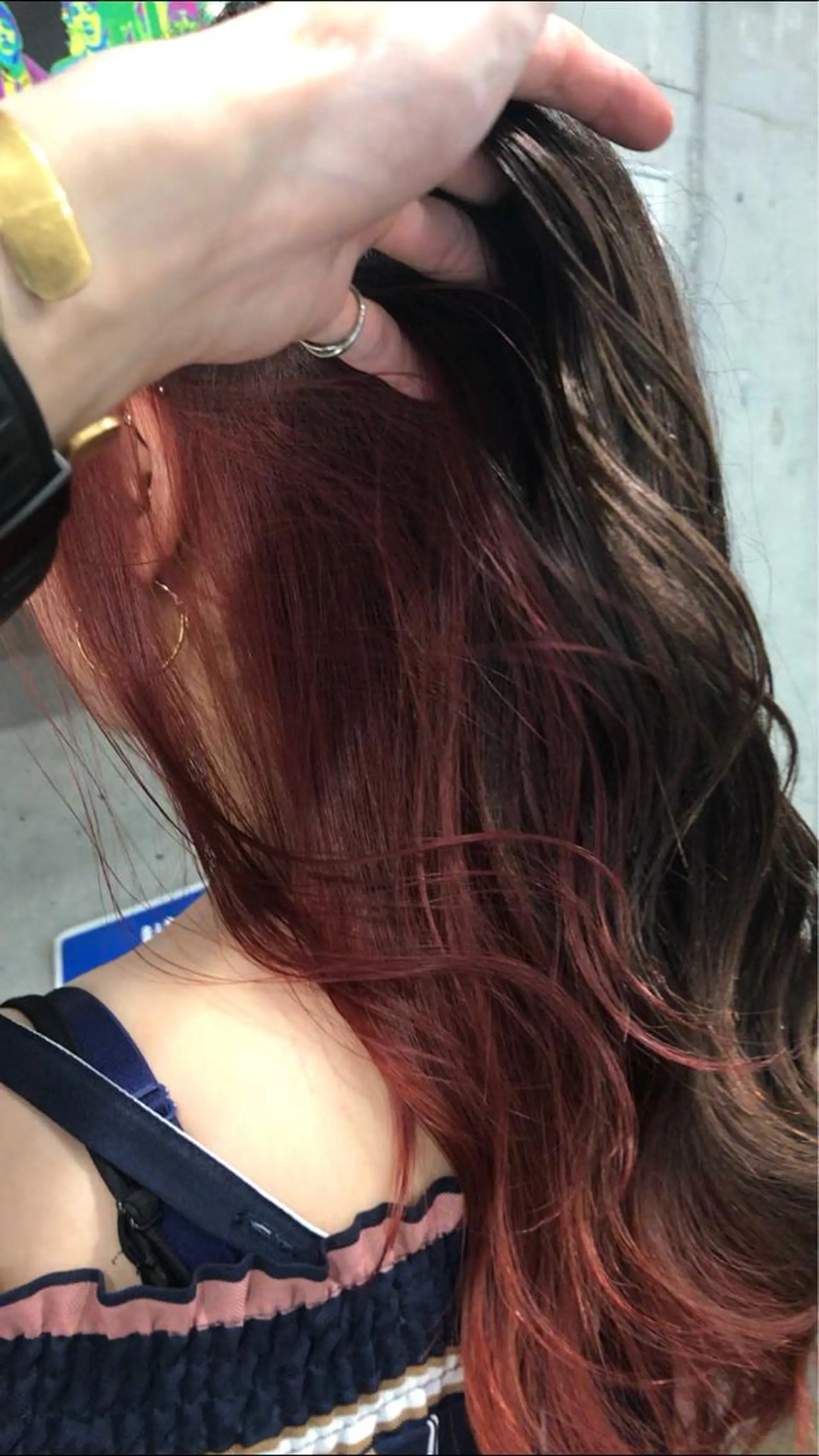 ロング カラー インナーカラー ピンクカラー 竹嶌 健吾のヘアスタイル