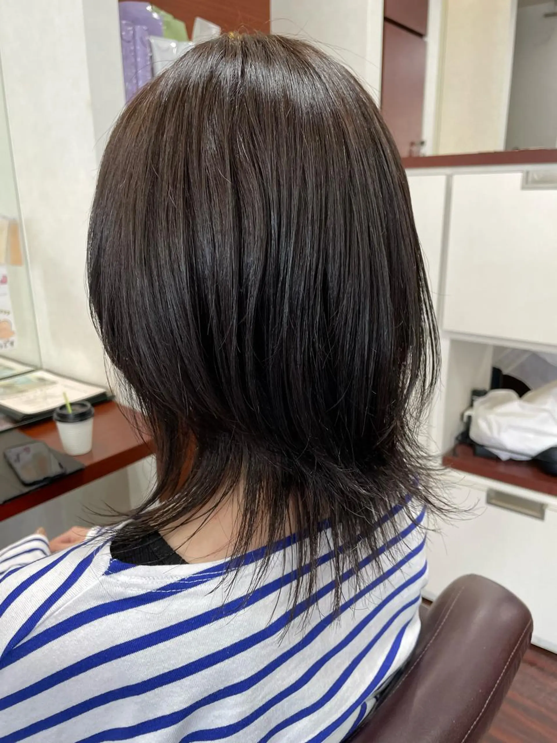 セミロング くびれヘア ウルフカット 💎韓国カラー Giness坂下巧のヘアスタイル