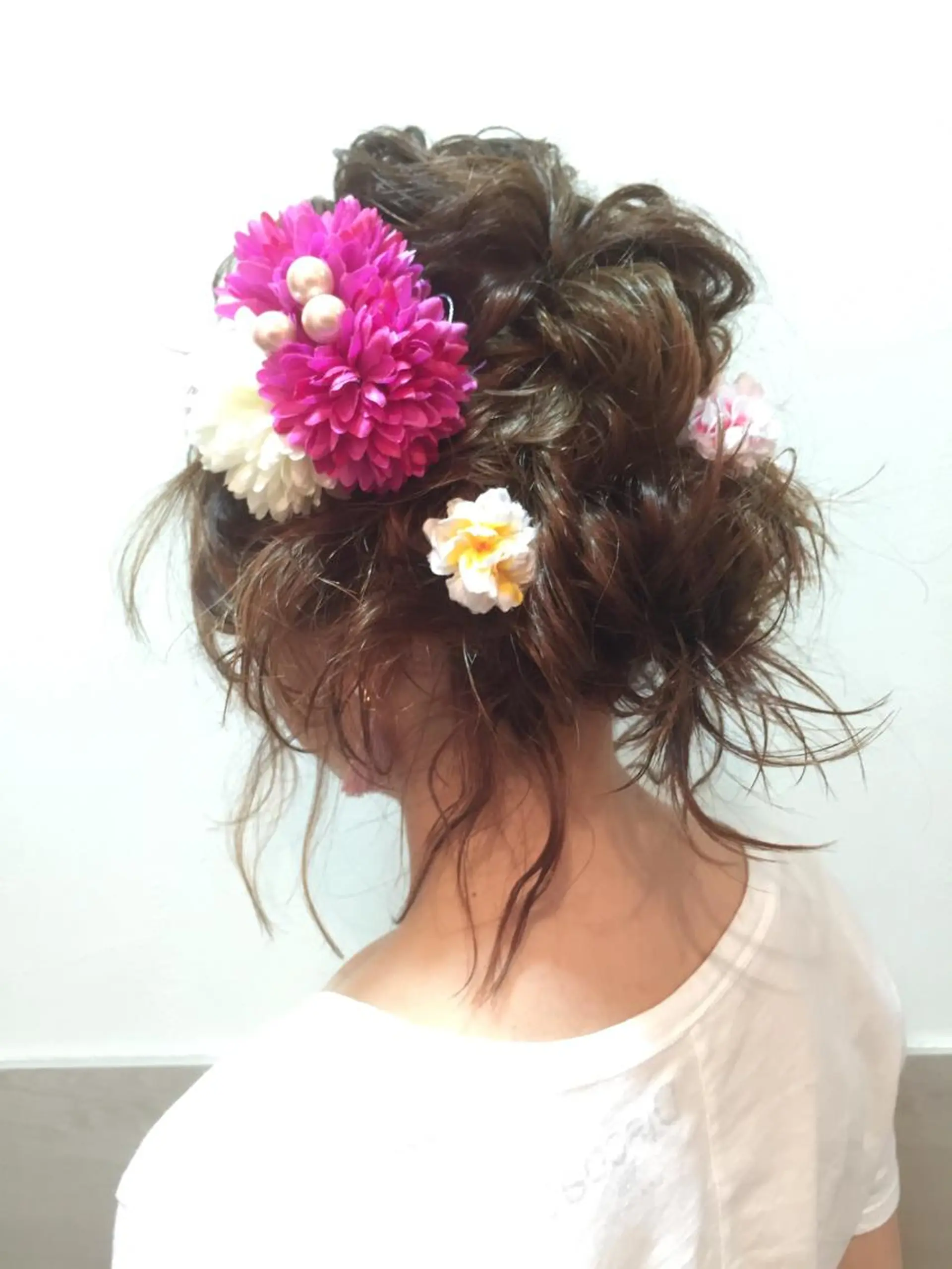 セミロング カラー パーマ ヘアアレンジ おくれ毛 可愛いを作る神 ナオヒロのヘアスタイル