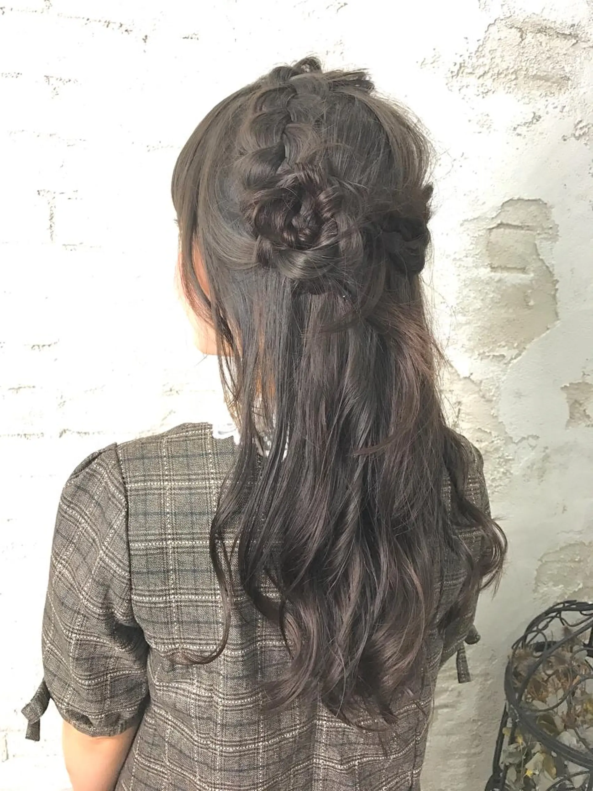 セミロング カラー パーマ ヘアアレンジ 韓国ヘア✨グレージュ カラーasamiのヘアスタイル