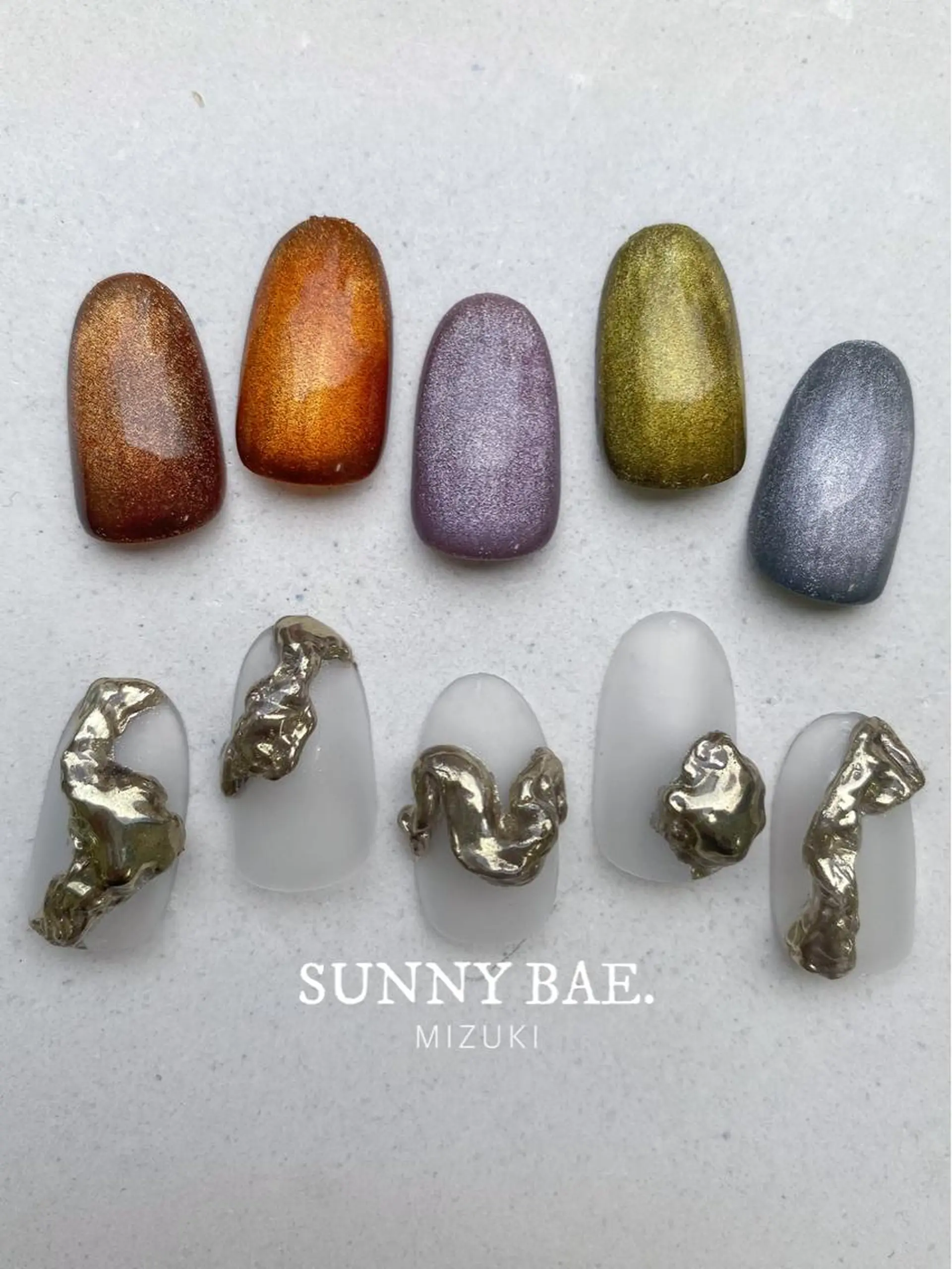 ネイル ジェルネイル マグネットネイル ミラーネイル SUNNY BAE. 🌼MIZUKIのネイルデザイン