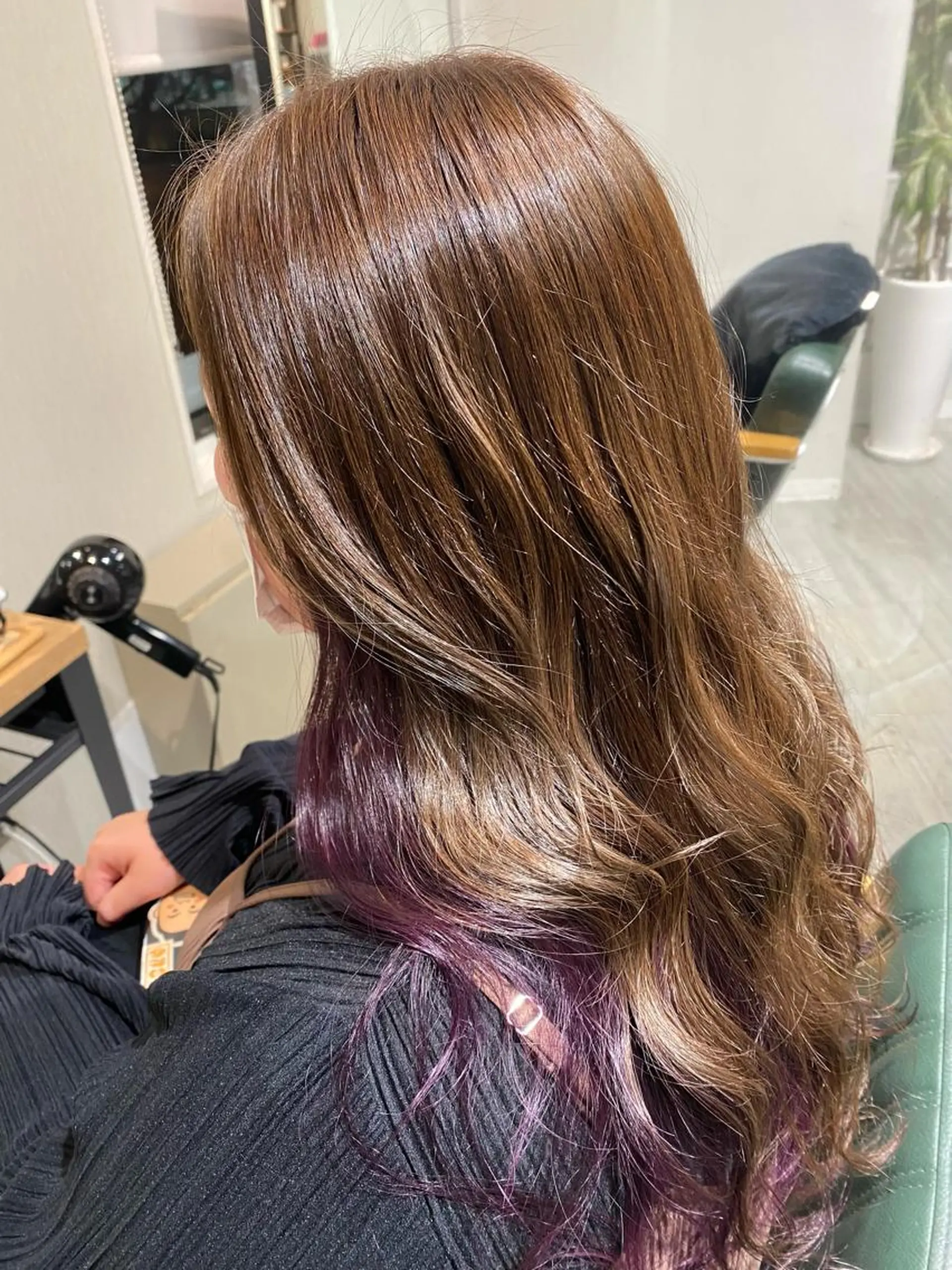 ロング カラー ヘアカラー 福薗 ななのヘアスタイル