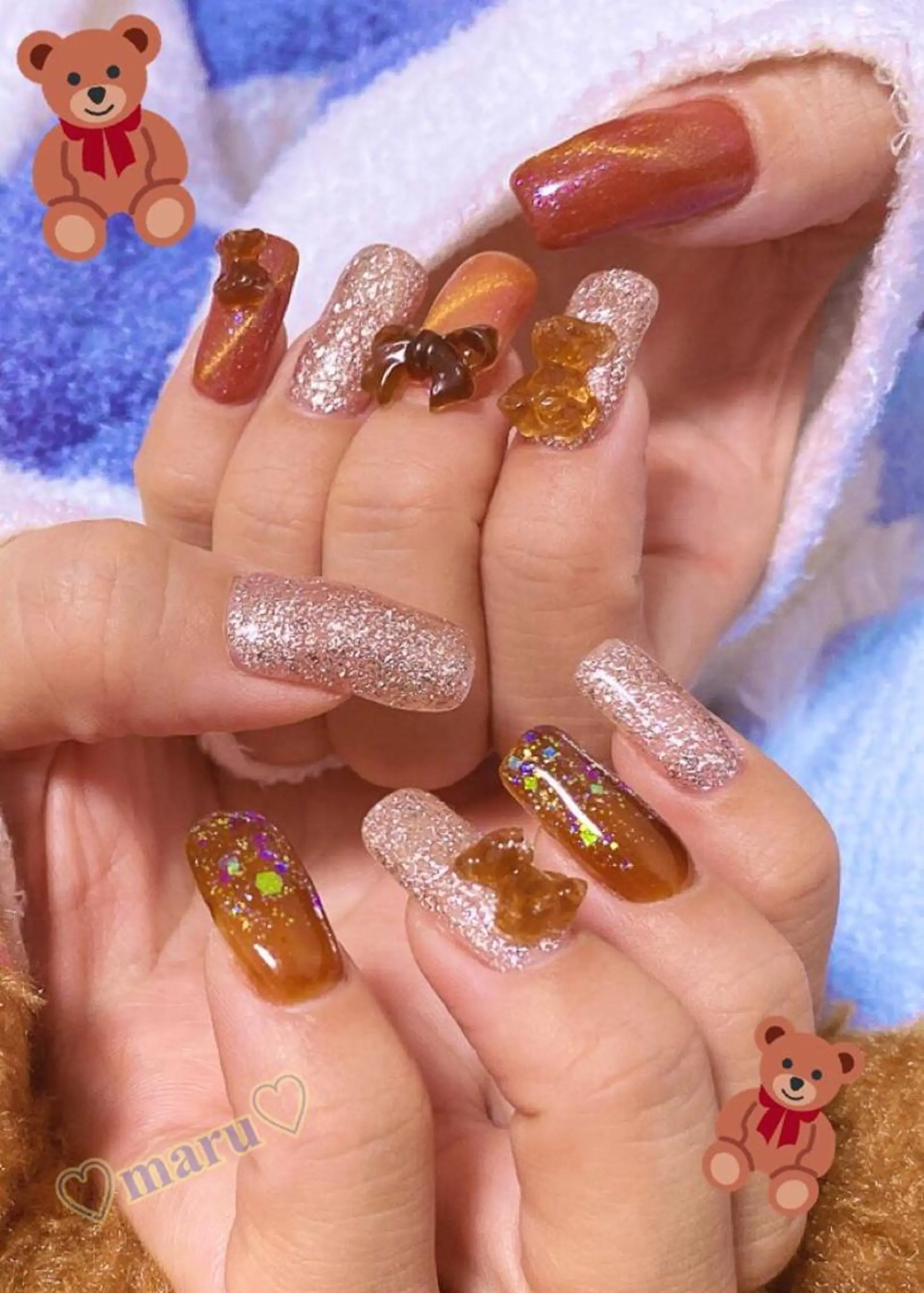 ネイル リボン ハンドネイル フットネイル まるみ ♡のネイルデザイン