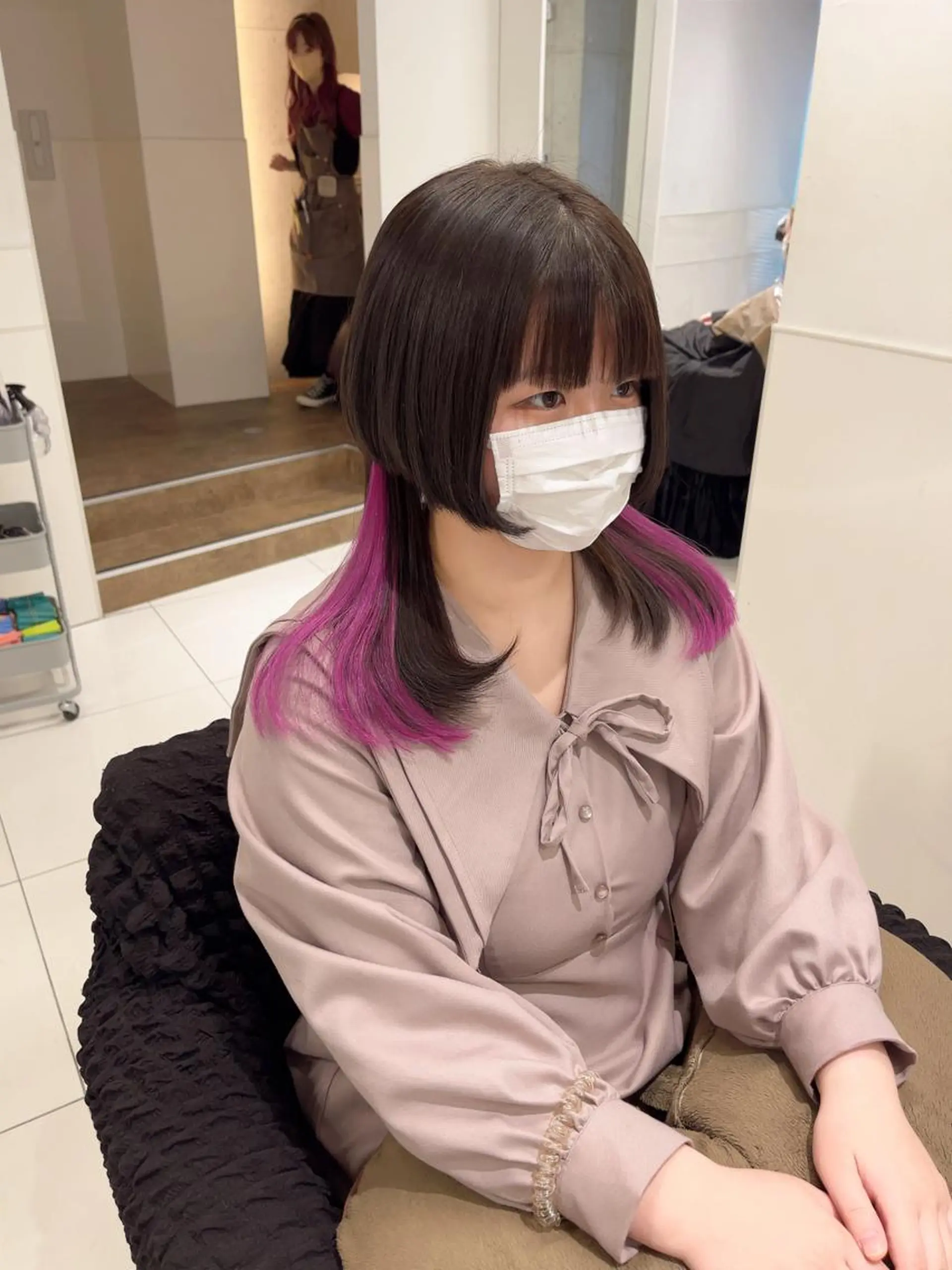 セミロング エクステ りおな/エクステ /ミルクティーカラーのヘアスタイル