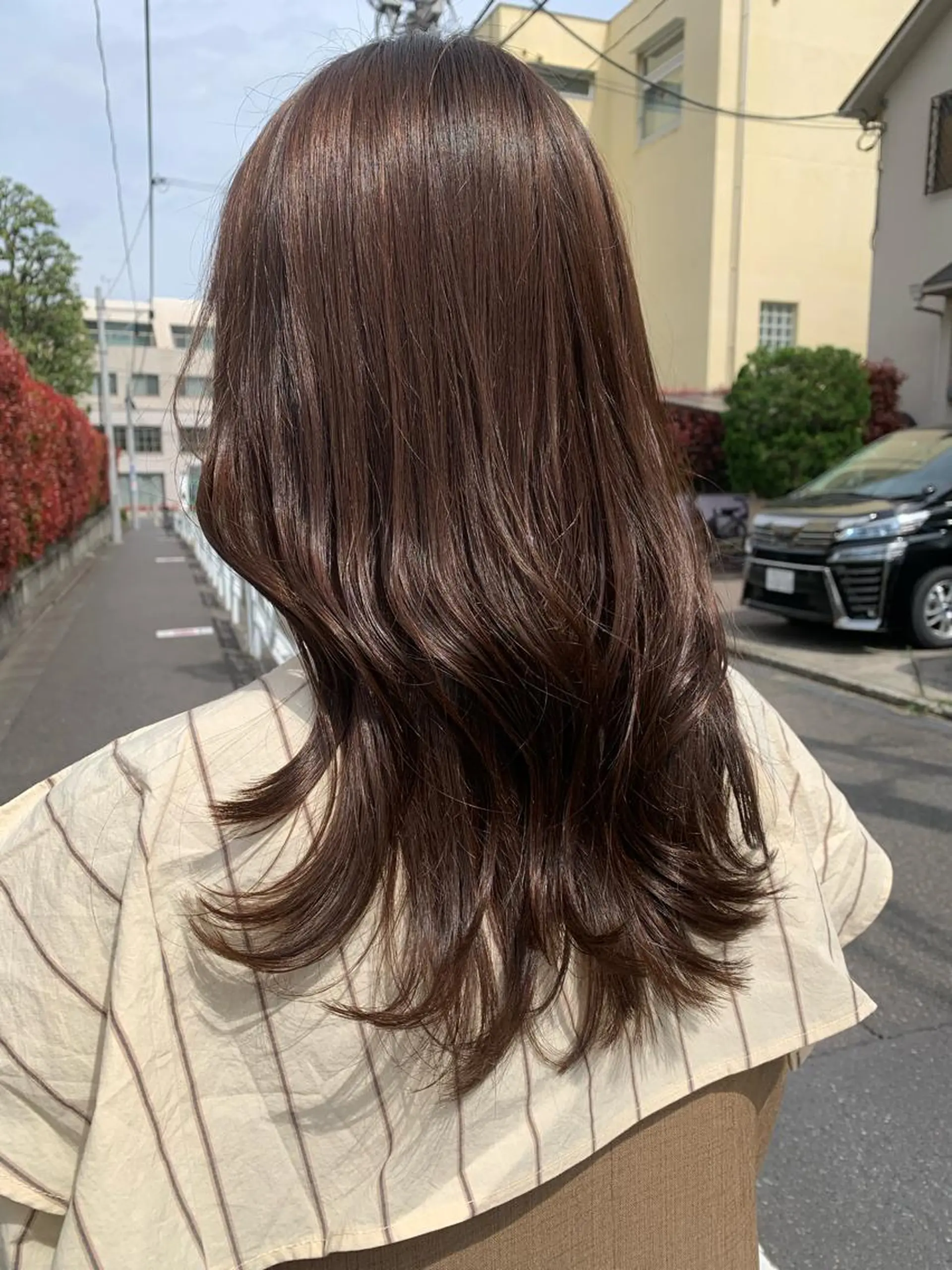 ロング カラー 透明感/オリーブ/ グレージュ/YUKAのヘアスタイル