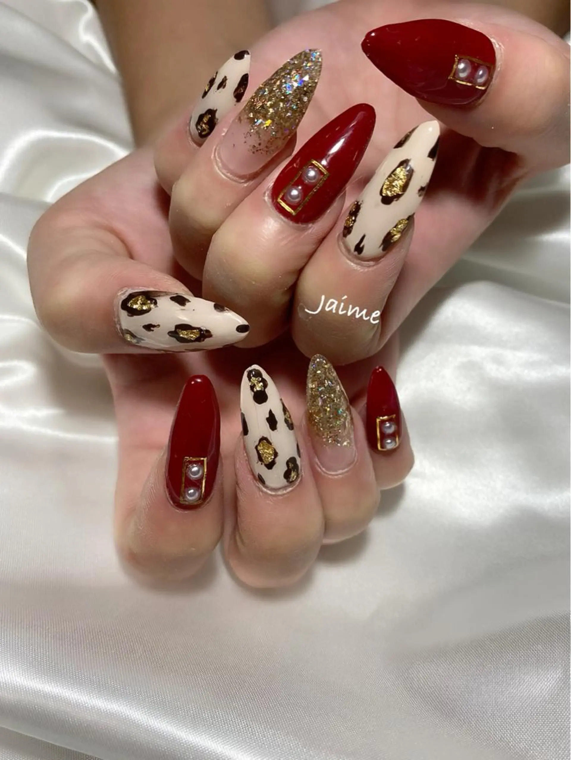 ロング ネイル アニマル柄 Jaime Yuiのネイルデザイン