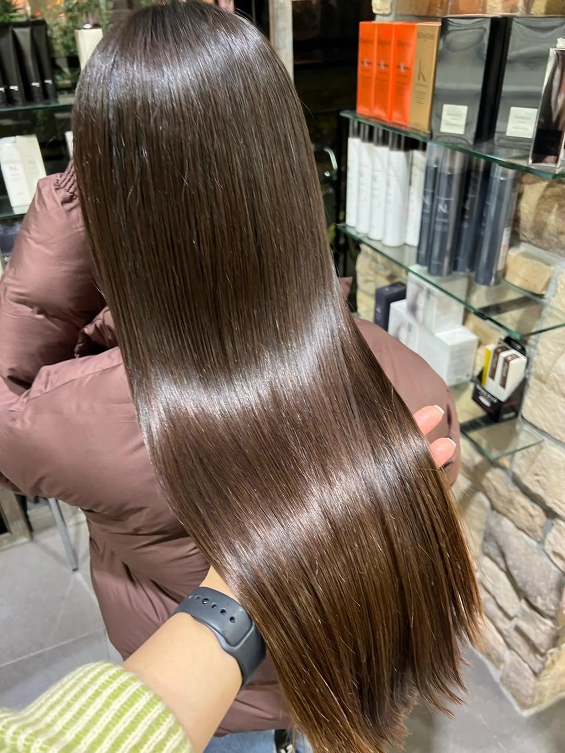 ロング カラー パーマ 縮毛矯正 酸性ストレート ストレートパーマ チャンモリパーマ/韓 国/Minami🦋のヘアスタイル