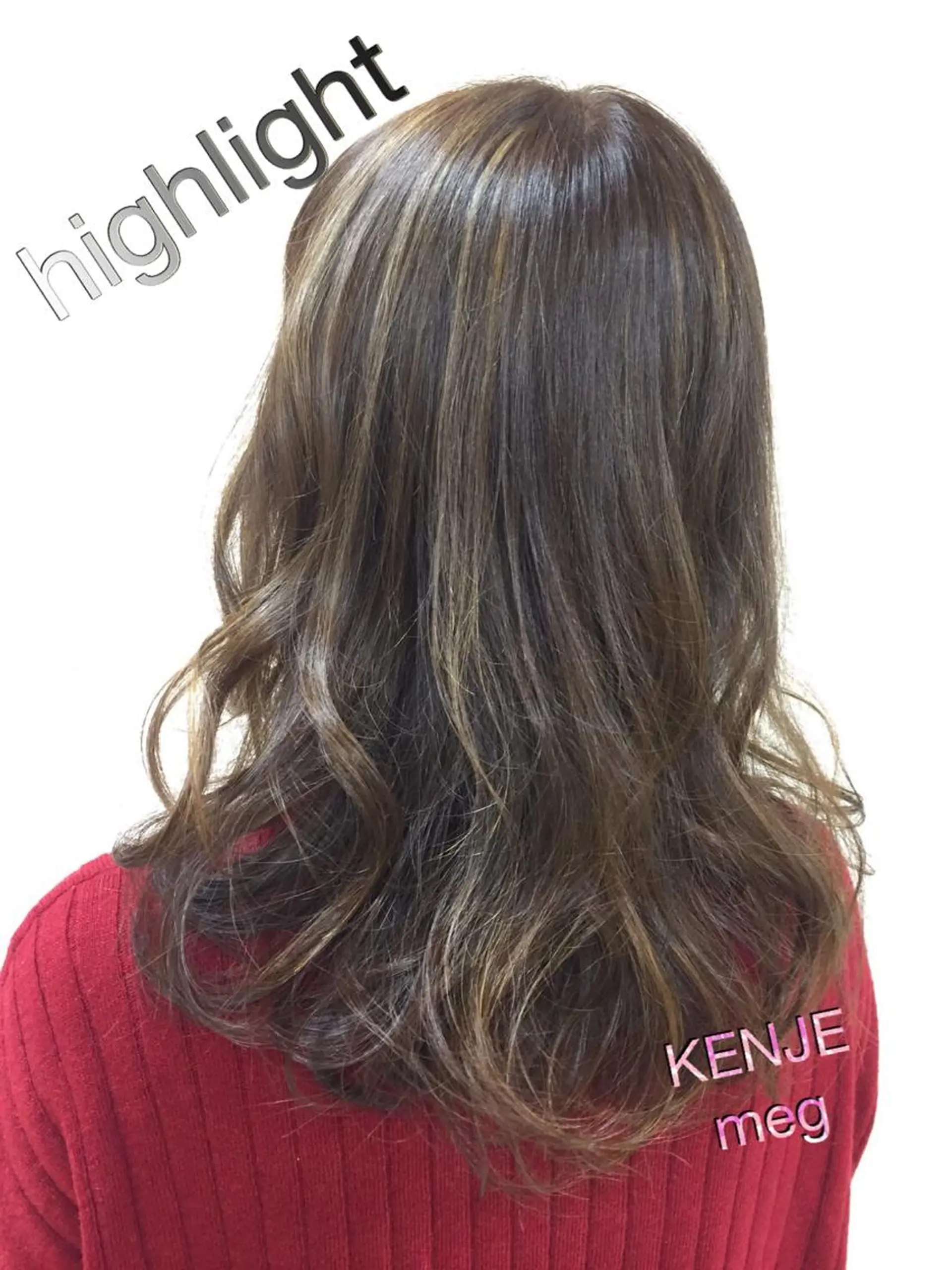 セミロング カラー ハイライトカラー ハイライト 高橋恵🌈生え癖改善 ウルフ/レイヤーのヘアスタイル