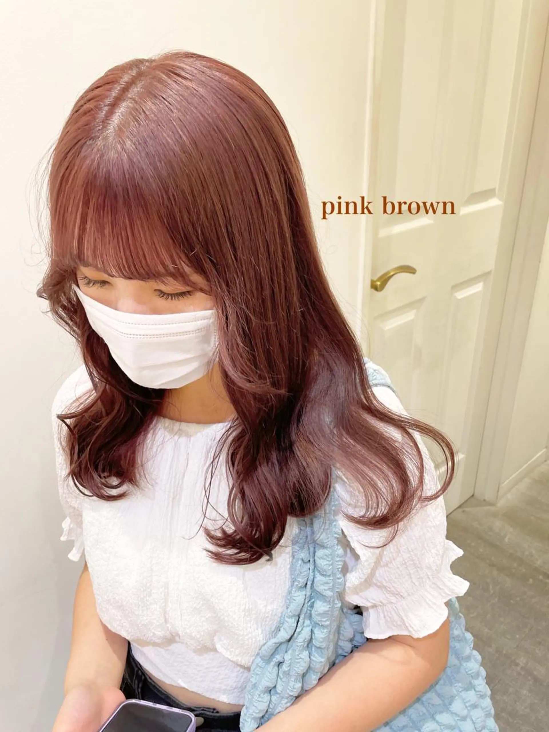 セミロング カラー ブラウンカラー ピンクカラー ピンクブラウン エクステ/ハイトーン 🐏☁️miminaのヘアスタイル