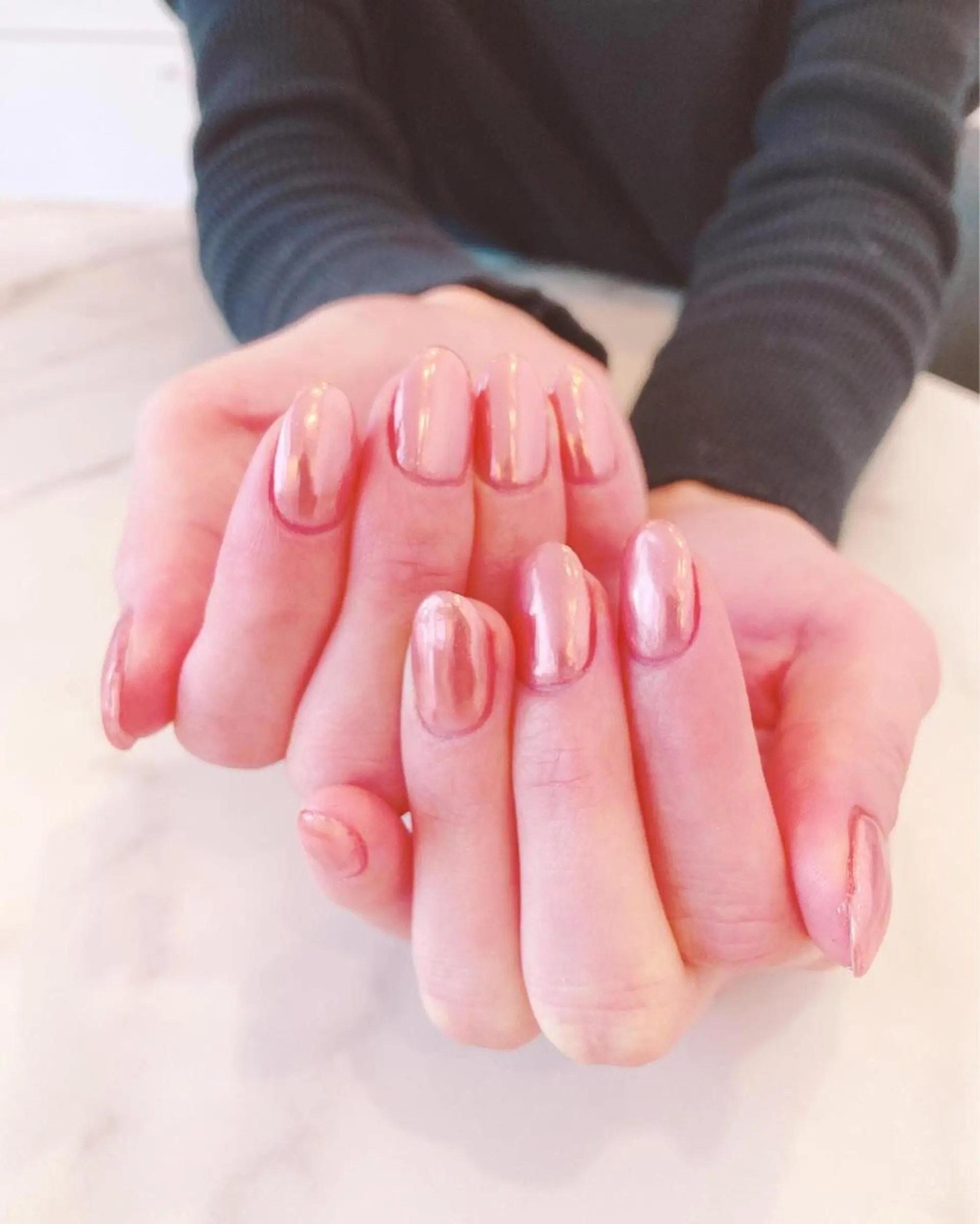 ネイル ミラーネイル ピンク プライベートサロン LIBRAのネイルデザイン