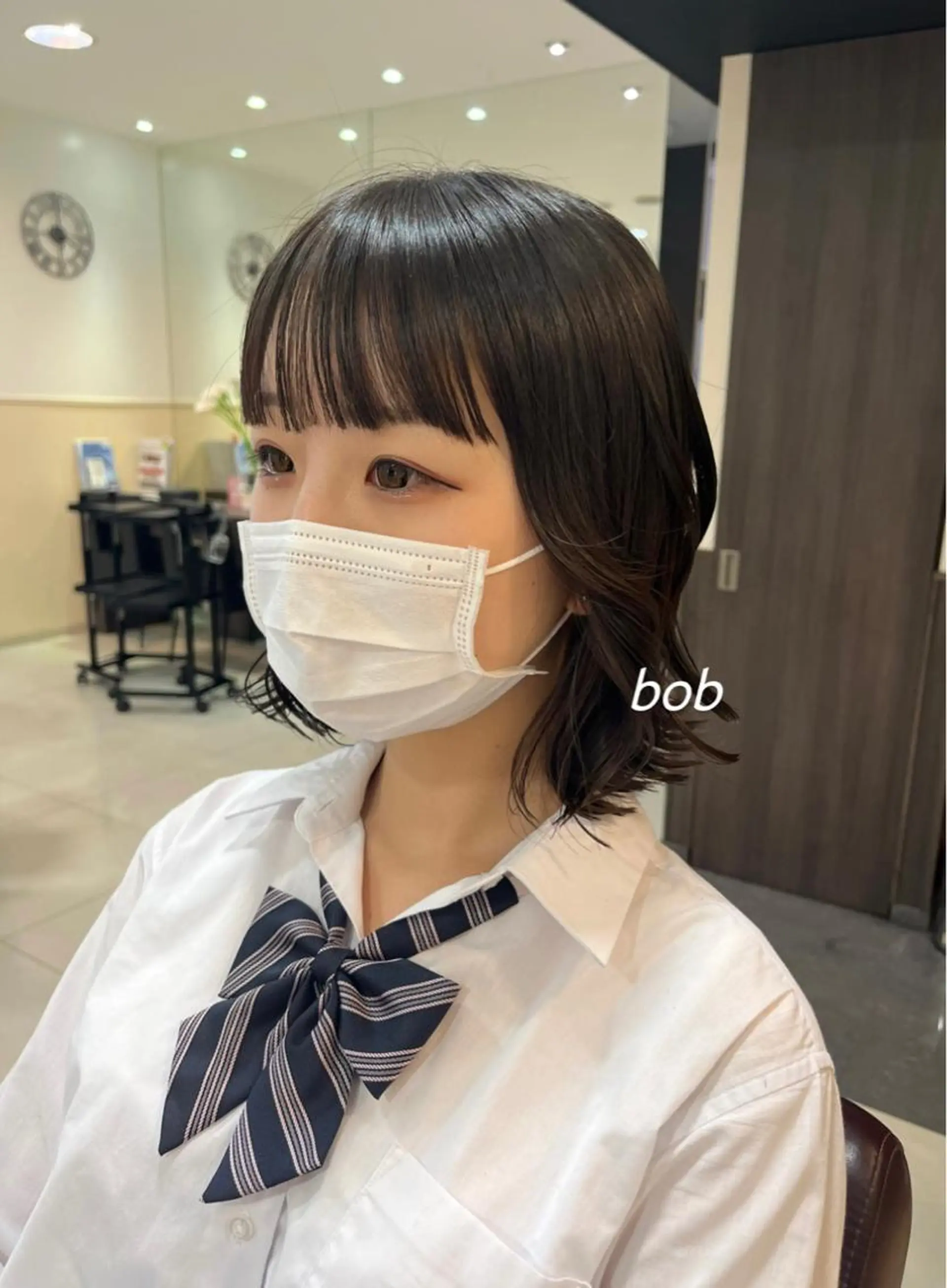 ミディアム ぷつっとボブ/ちゅる ピンク/mika☆のヘアスタイル