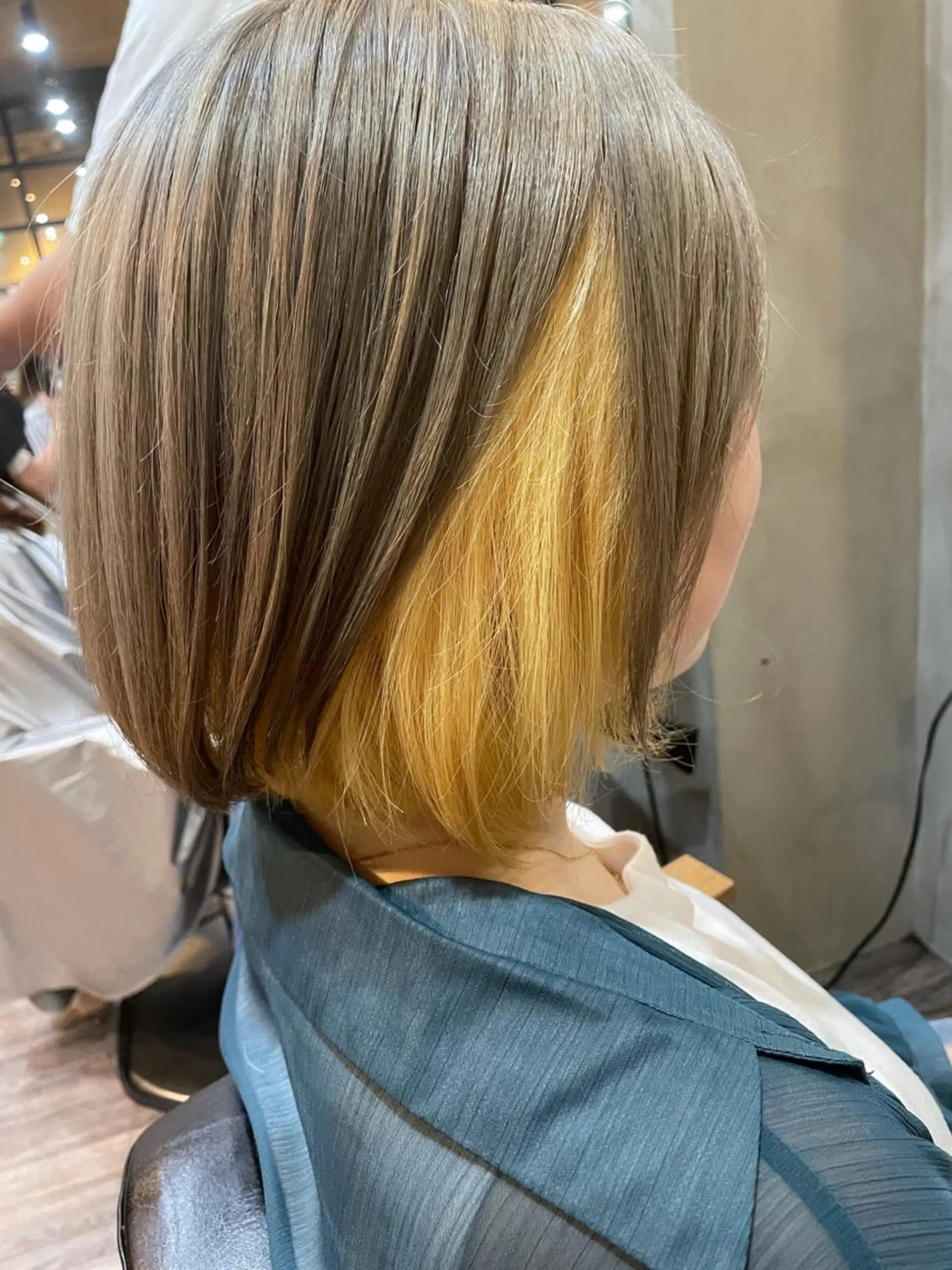 ショート カラー ブリーチ インナーカラー イエローカラー La fith 店長 城谷颯人のヘアスタイル