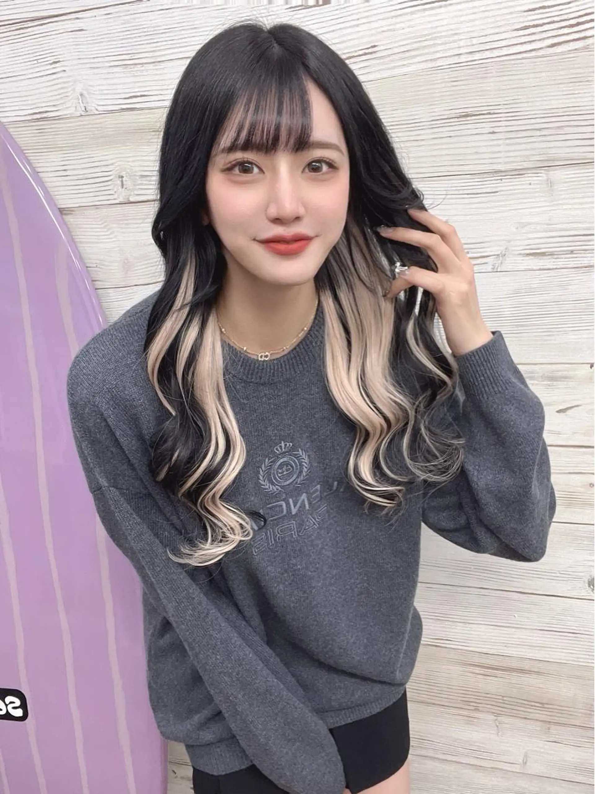 セミロング カラー ヘアアレンジ アイブロウ ショートボブ 編み込みエクステ シールエクステ セミロングパーマ バレイヤージュ LAVENDIA Azabu所属・LAVENDIA 初音のヘアスタイル