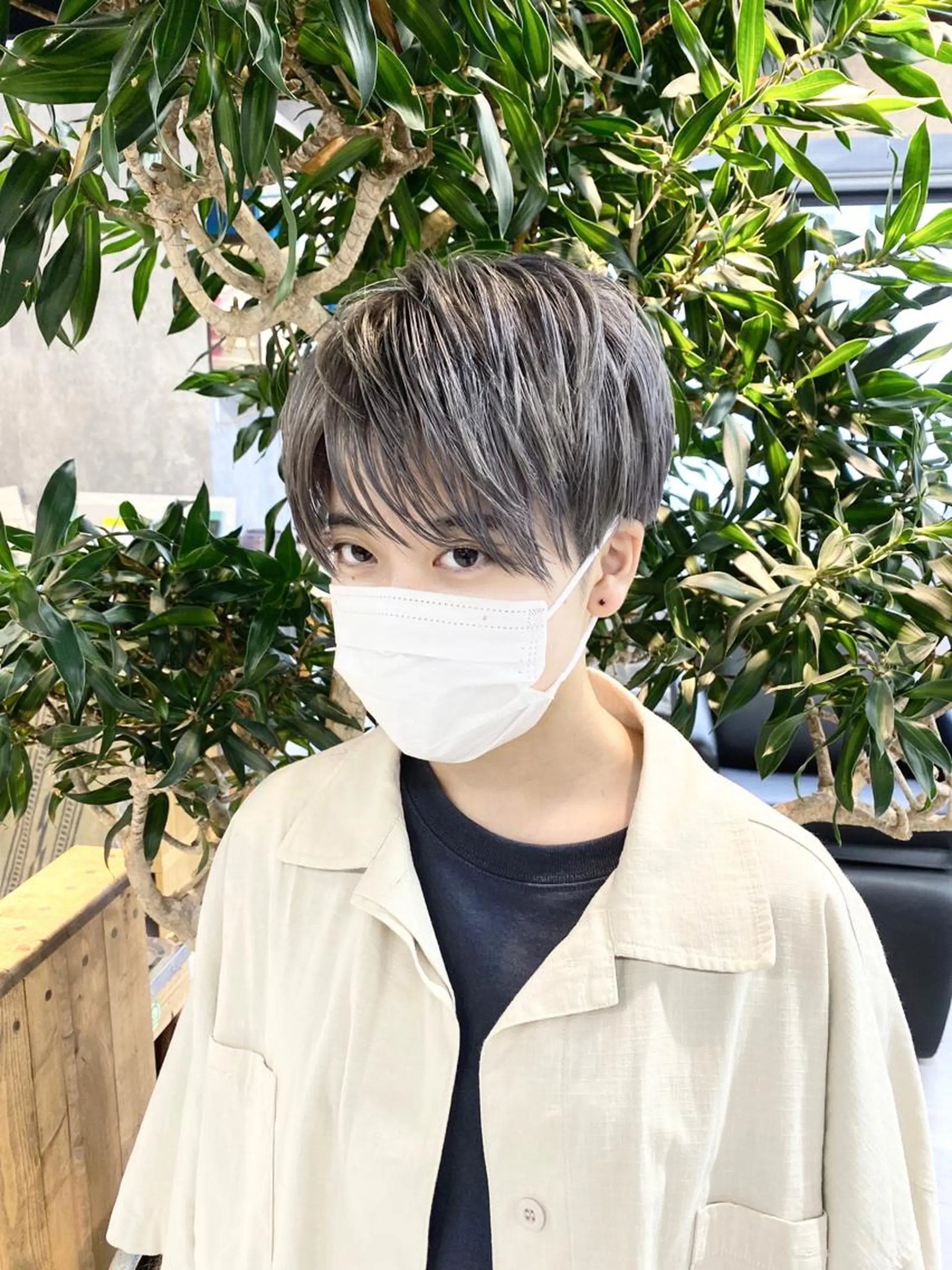 ショート アッシュ アッシュブラック ボブ 髪質改善 韓国風ヘア 【.ico】心斎橋 飛田ゆうきのヘアスタイル