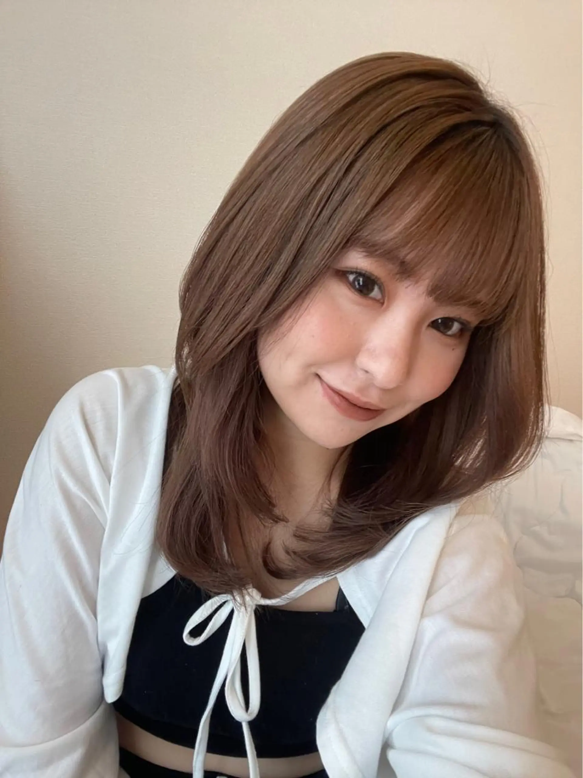 セミロング カット ヘアカラー トリートメント 銀座／レイヤーカット 🤍内野すみれのヘアスタイル