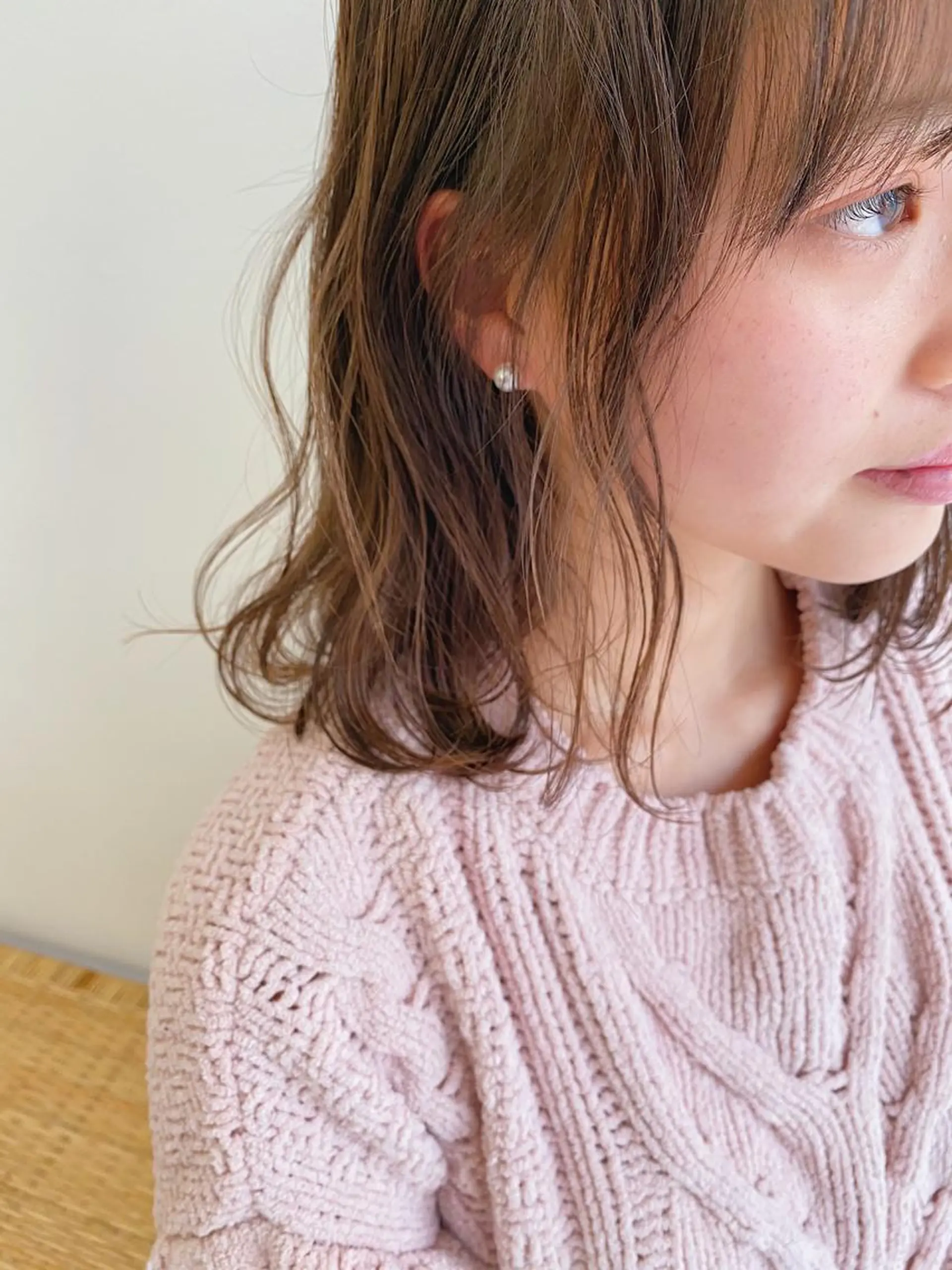 ミディアム カラー 顔周りレイヤー/韓国 ブリーチminamiのヘアスタイル