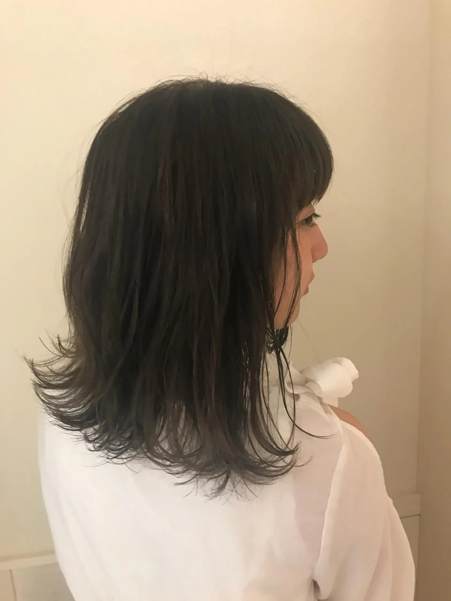 セミロング カラー グレージュ ハイライトカラー ハイライト 清水　ちひろ ✄トップスタイリストのヘアスタイル