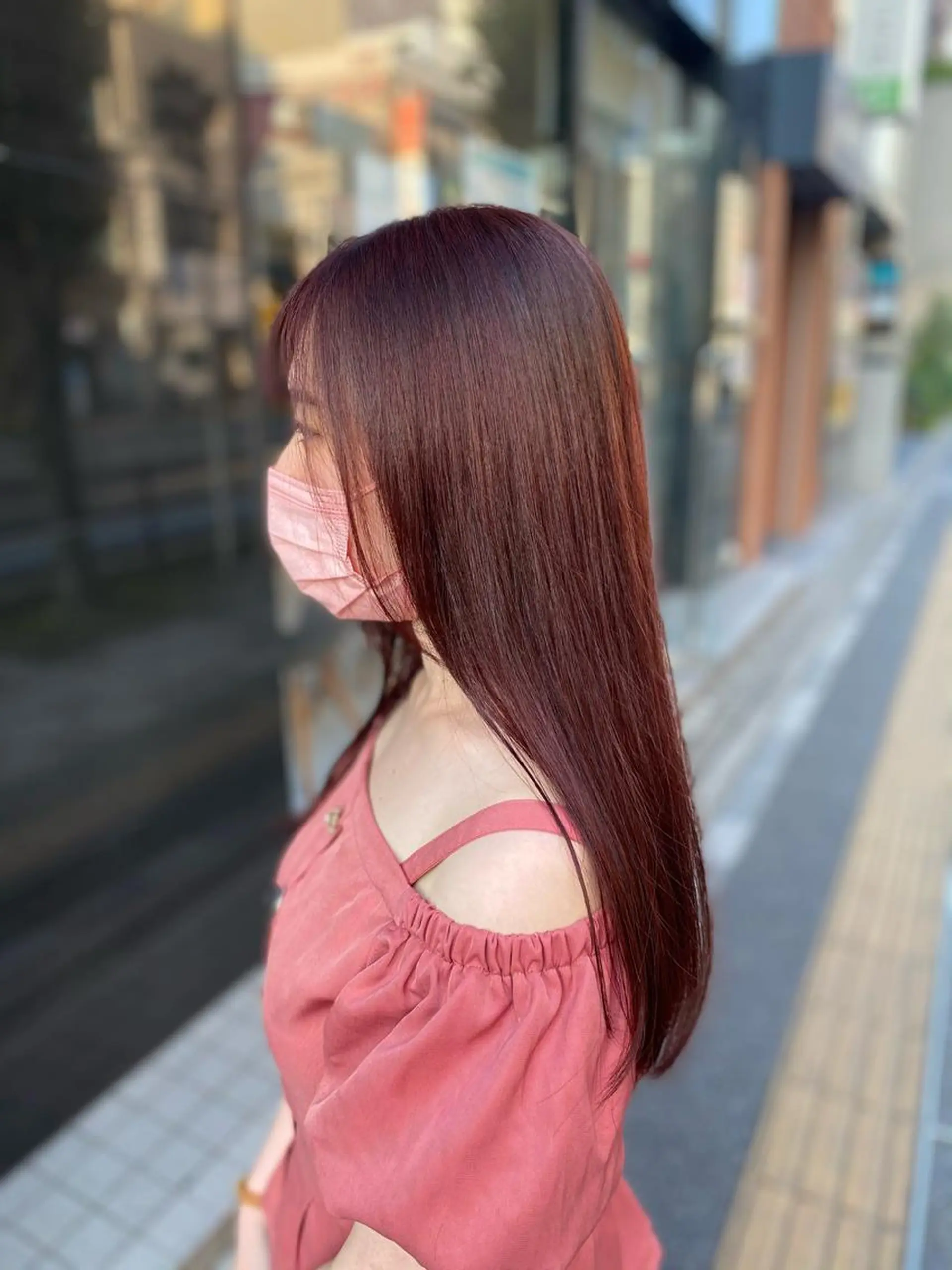 セミロング YASU🍎CUT 赤系カラー/ヘアケアのヘアスタイル