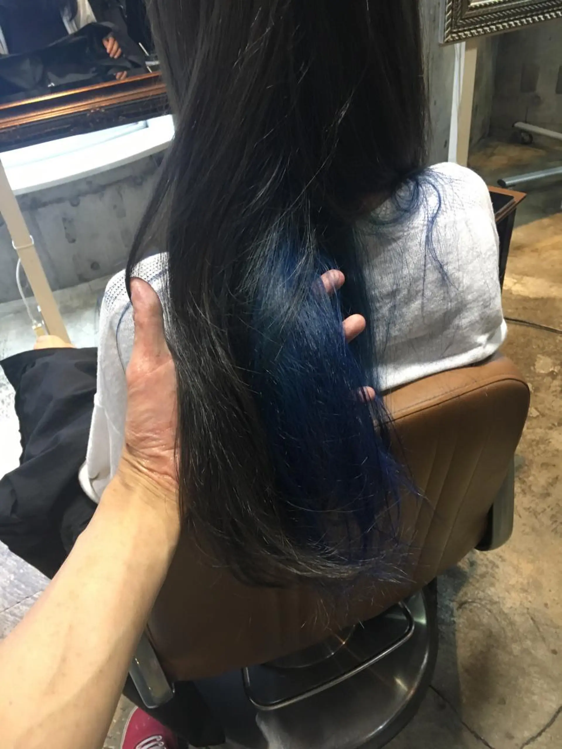 ロング カラー ブルーカラー ダブルカラー 北條 優輝のヘアスタイル