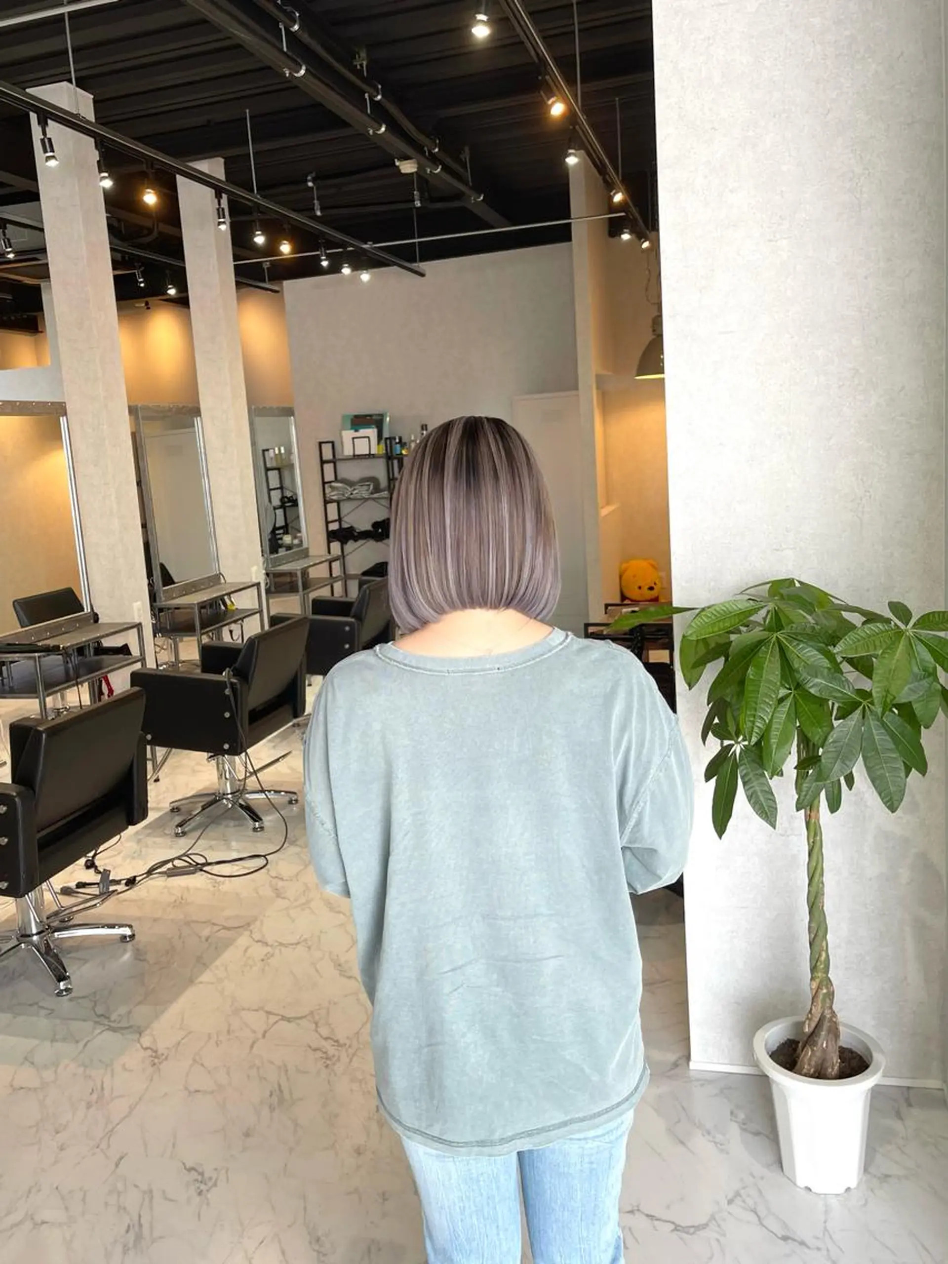 ショート カラー バレイヤージュ デザインカラー ハイライトカラー 外国人風カラー ハイライト カット ヘアカラー トリートメント アンドウ ユウ/ レイヤーカット/韓国のヘアスタイル