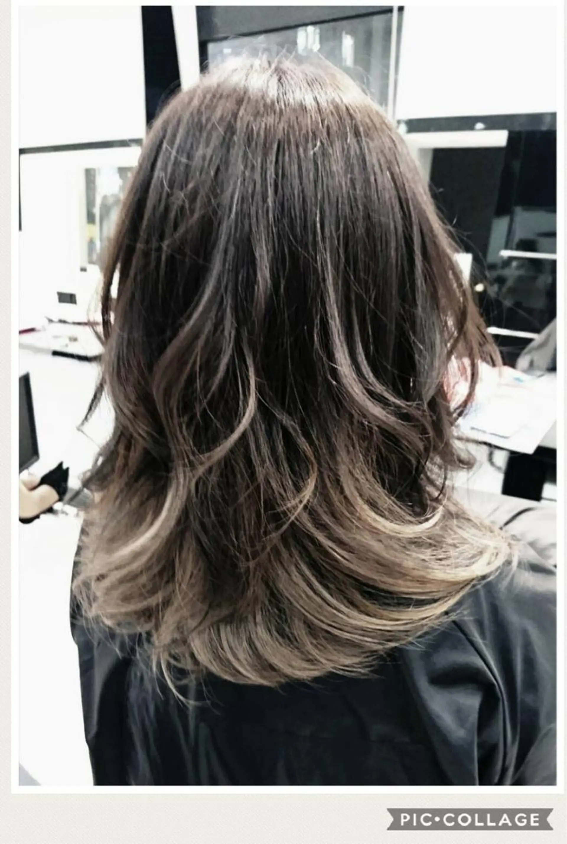 ロング ハイライト カット ヘアカラー 大山 晃介のヘアスタイル