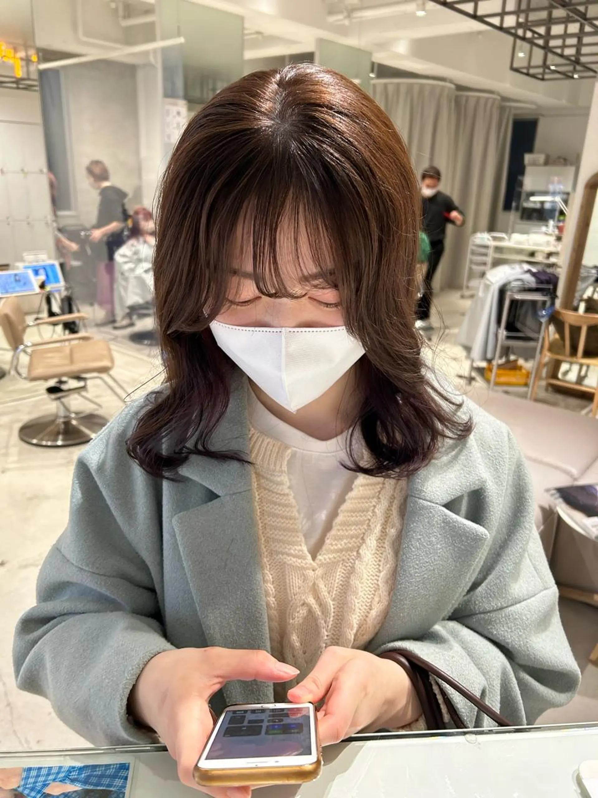 ミディアム カラー カット ヘアカラー トリートメント 透明感カラー🫧 nanohaのヘアスタイル