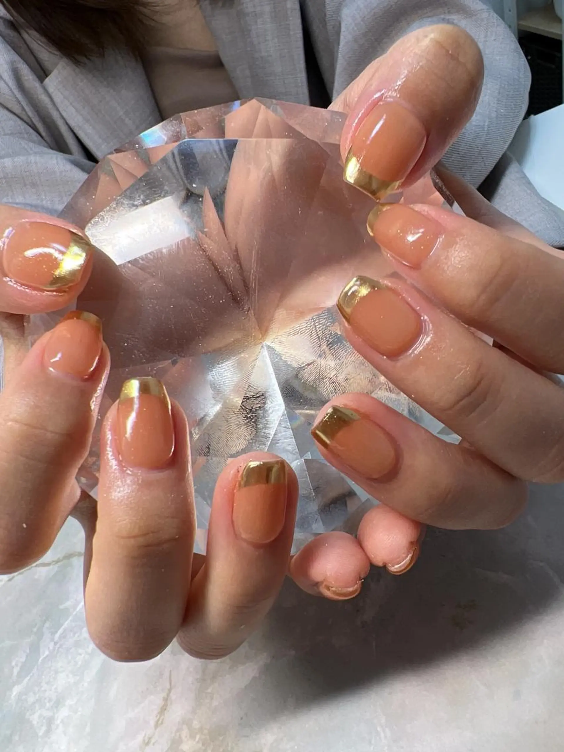 ネイル フレンチネイル ミラーネイル coco nailのネイルデザイン