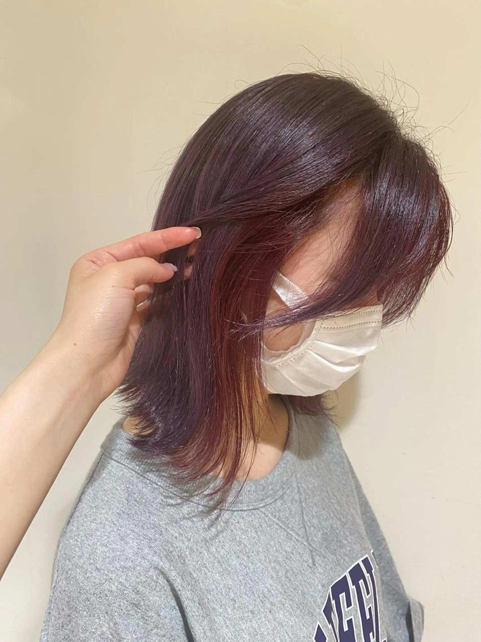 ミディアム カラー ピンクカラー レッドカラー 関口 桃花🌷 暖色カラーのヘアスタイル