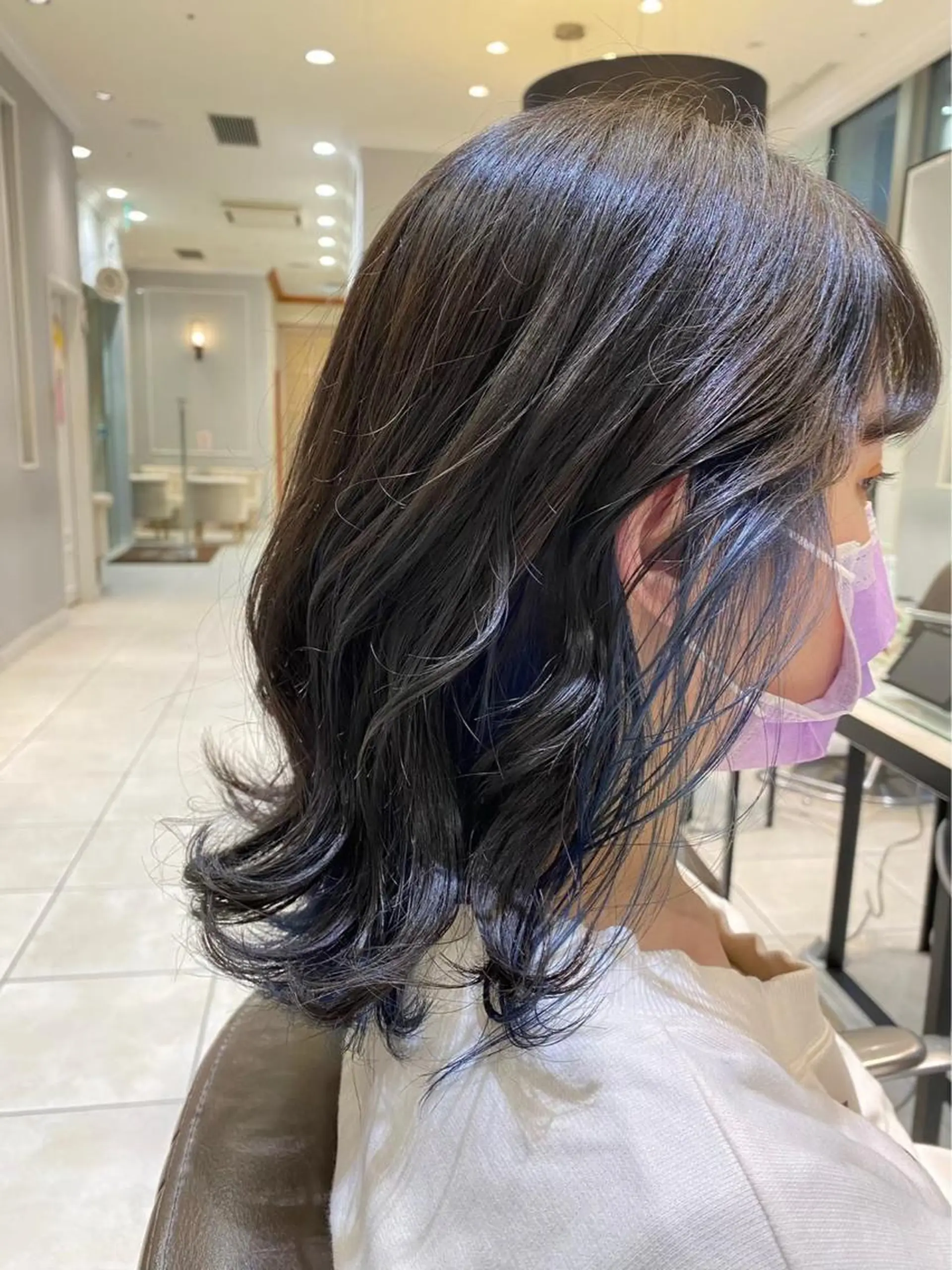 ミディアム カラー 韓国ヘア🍒渡辺 咲🍒のヘアスタイル