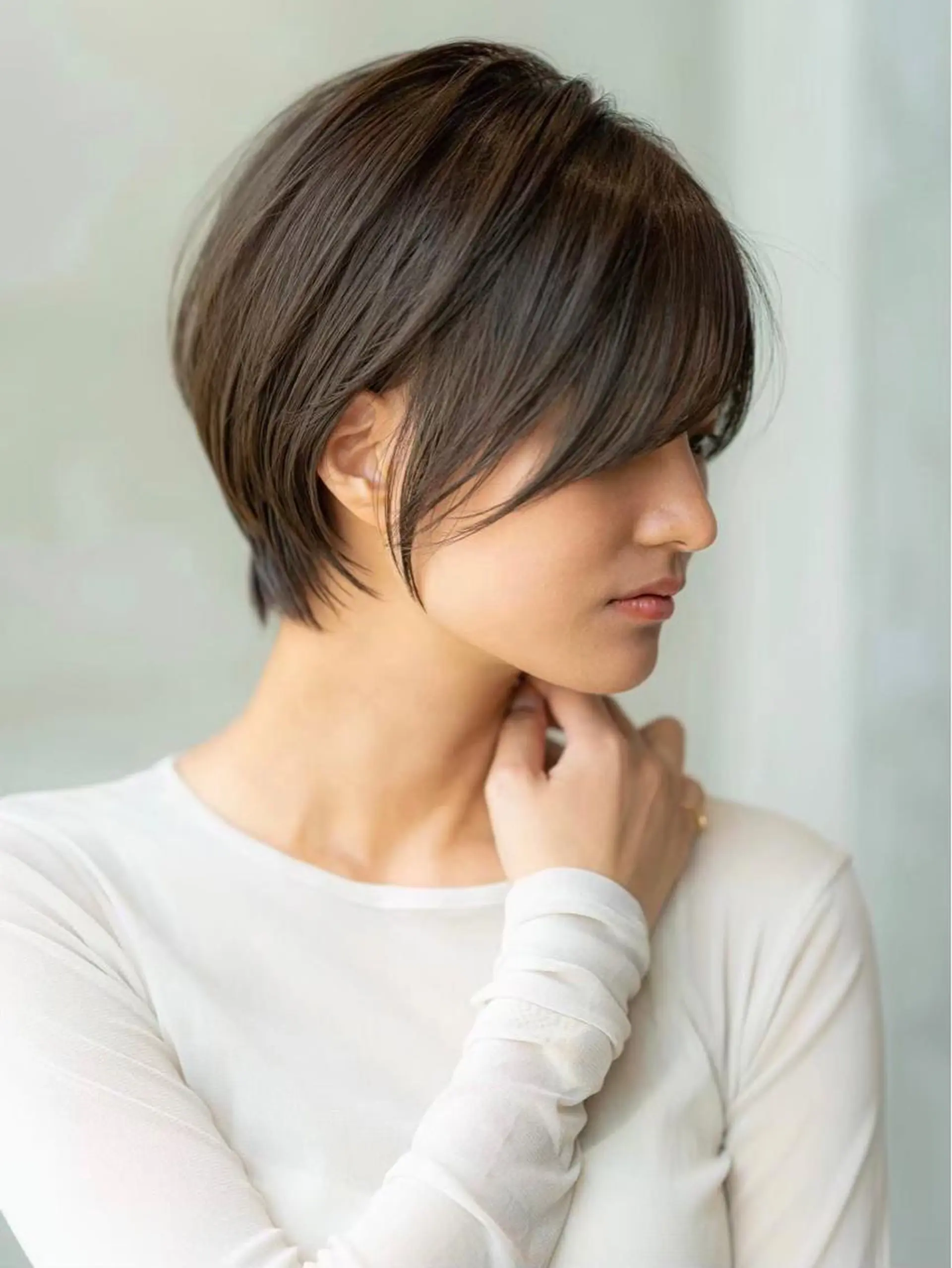 ショート ヘアカラー トリートメント 韓国ヘア/ベージュ カラー/髪質改善/涼のヘアスタイル