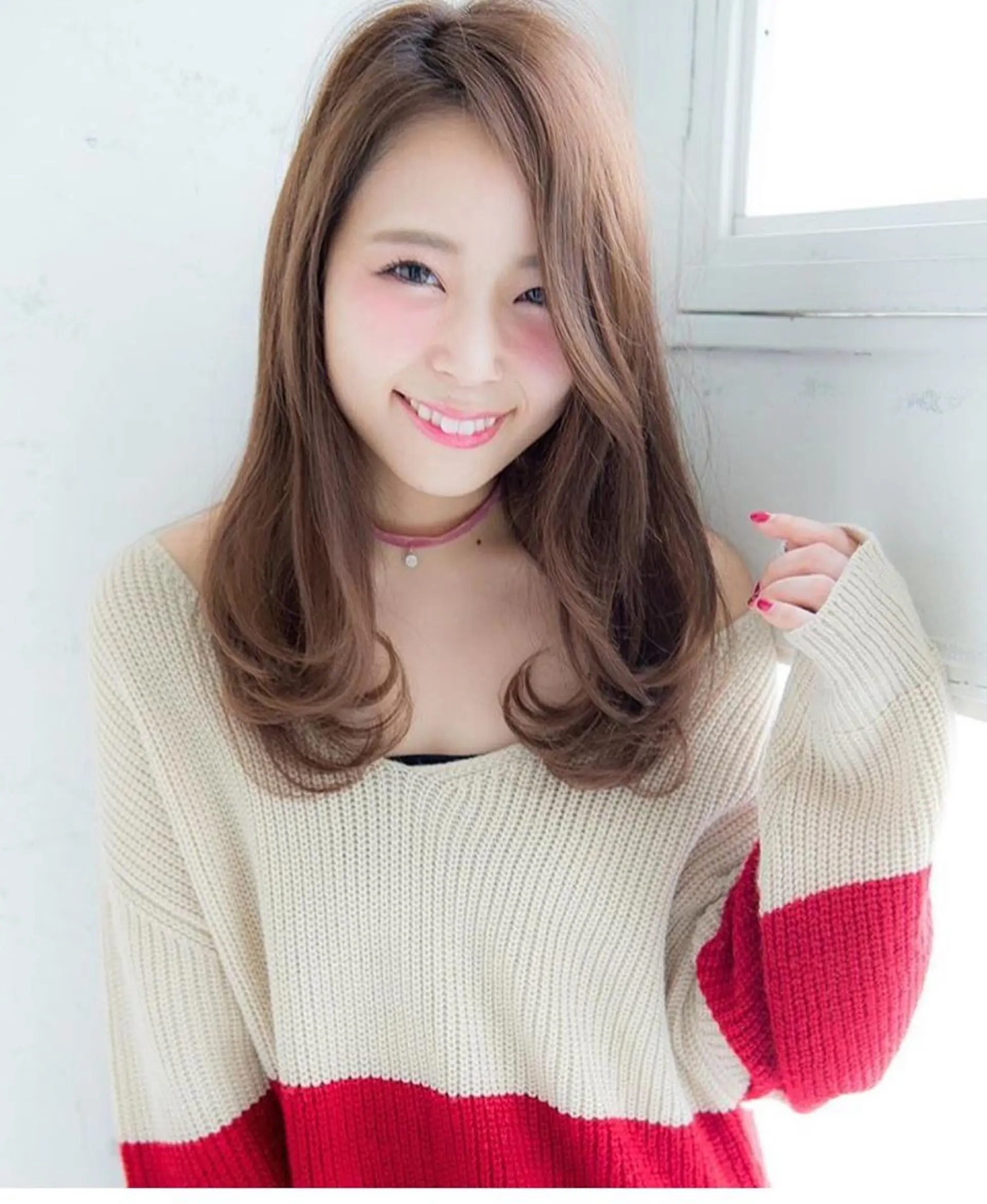 ミディアム セミロング ロング カラー パーマ レイヤーカット ロング ひがし　まさし JYUNESU副代表のヘアスタイル