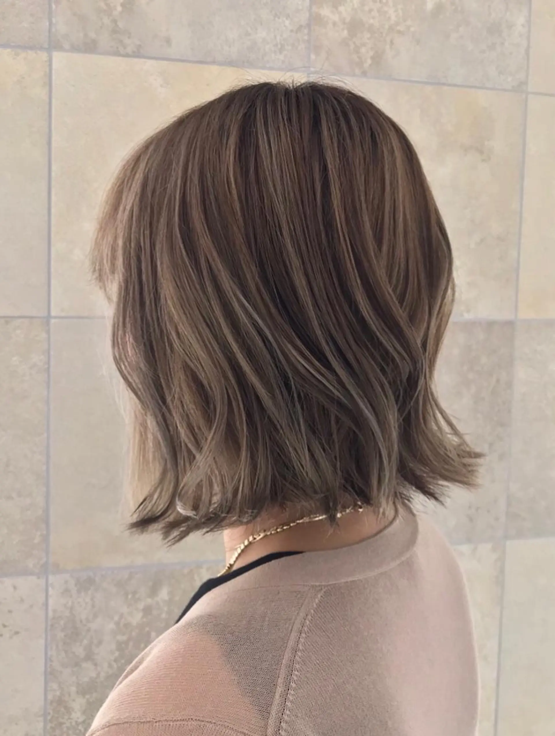 ミディアム カラー カット ヘアカラー トリートメント 田中 あかねのヘアスタイル