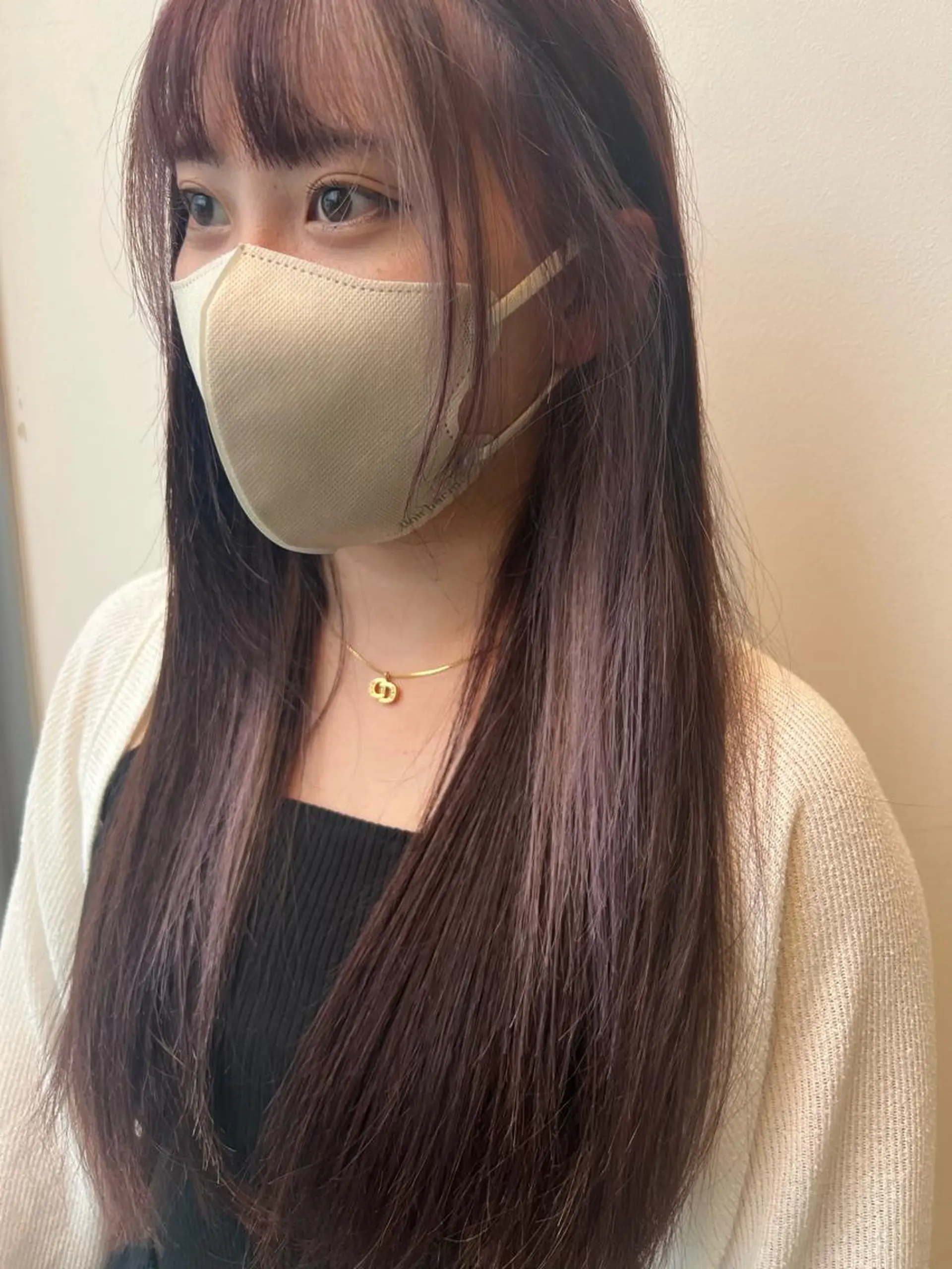 ロング カラー ブラウンカラー ラベンダーカラー ピンクカラー ピンクブラウン ヘアカラー 小池 楓のヘアスタイル