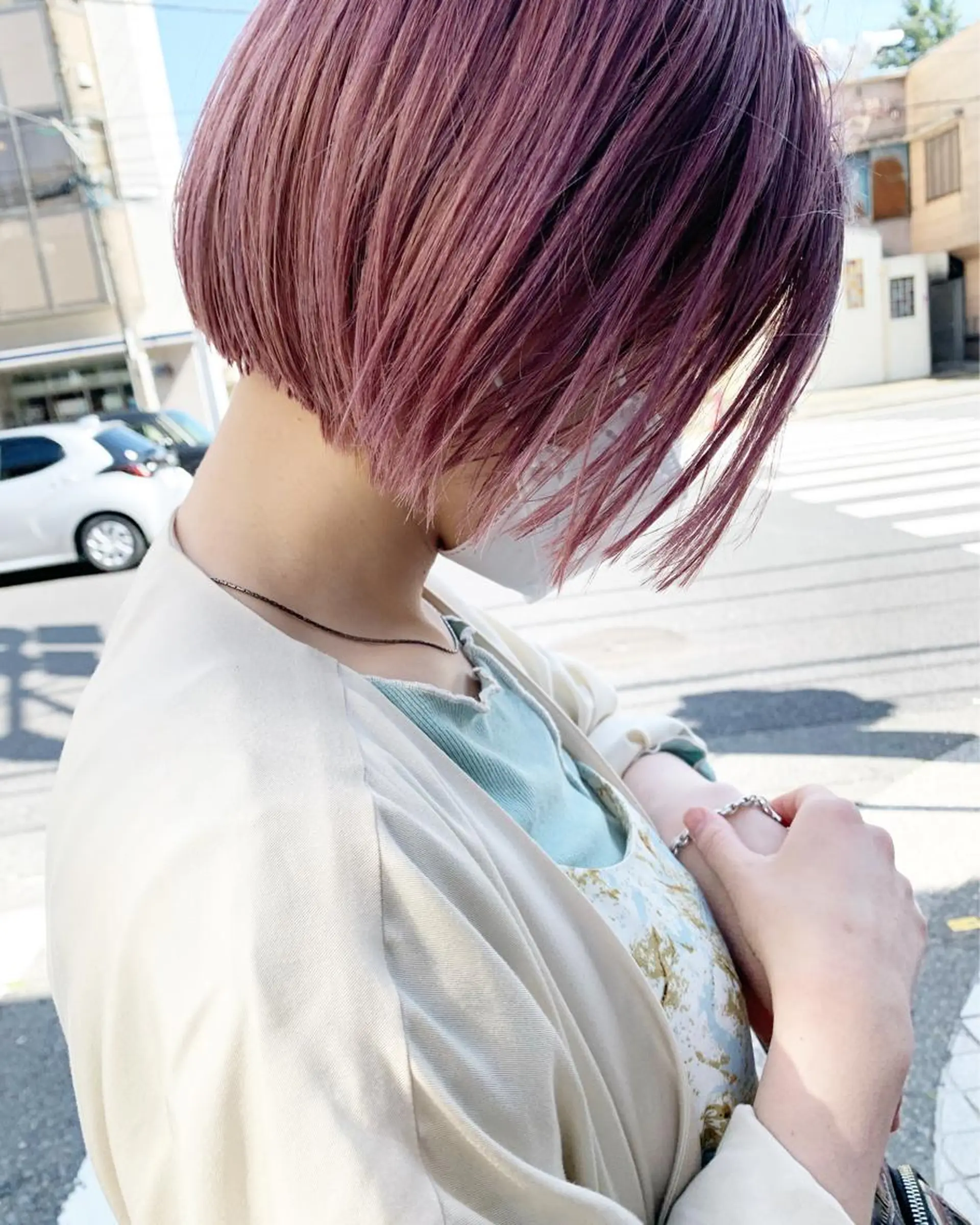 ショート カラー ヘアアレンジ ブリーチ ハイトーンカラー ピンクカラー カット ヘアカラー トリートメント 🌿ショート🌿 パーマ🌿淳平のヘアスタイル