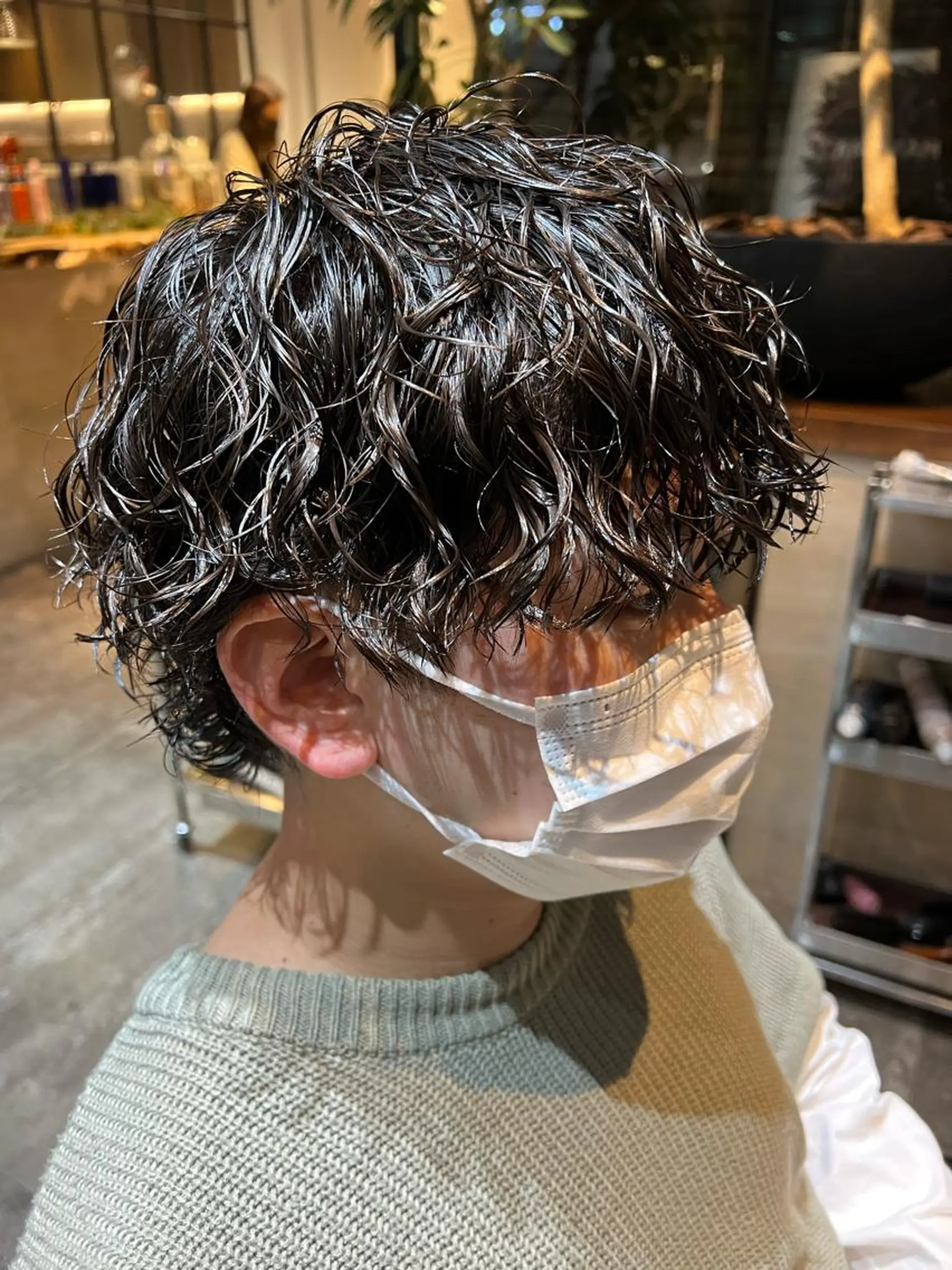 ショート パーマ メンズ メンズウルフカット ウルフカット カット パーマ トリートメント 波巻きスパイラルパー マ/シャドウパーマ駿のヘアスタイル