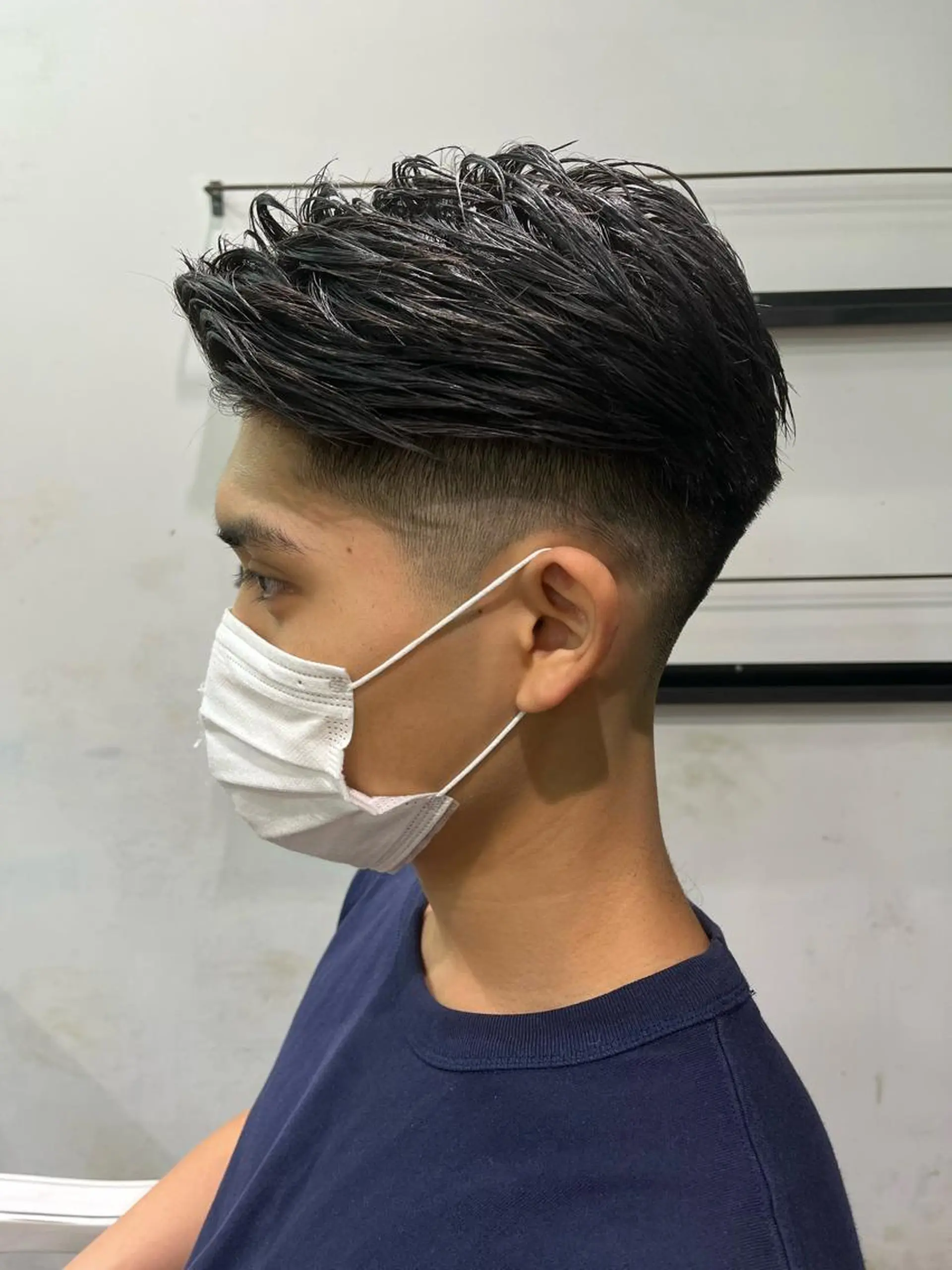 ショート パーマ メンズ アイブロウ フェードカット メンズアイブロウ 京都駅メンズカット/ パーマ/Keigoのヘアスタイル