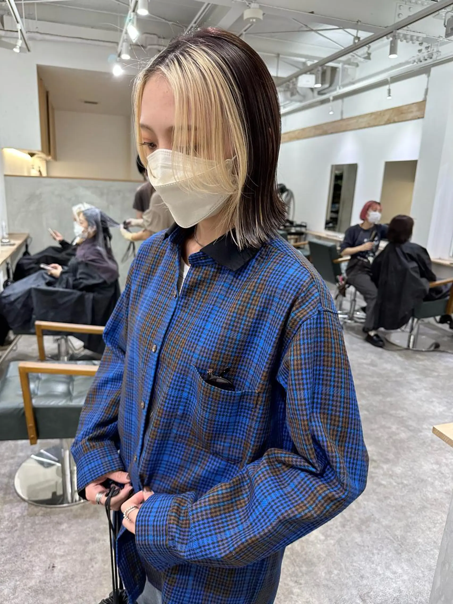 ミディアム カラー デザインカラー カット ヘアカラー トリートメント パーマ/透明感カラー /ボブ/吉田一生のヘアスタイル