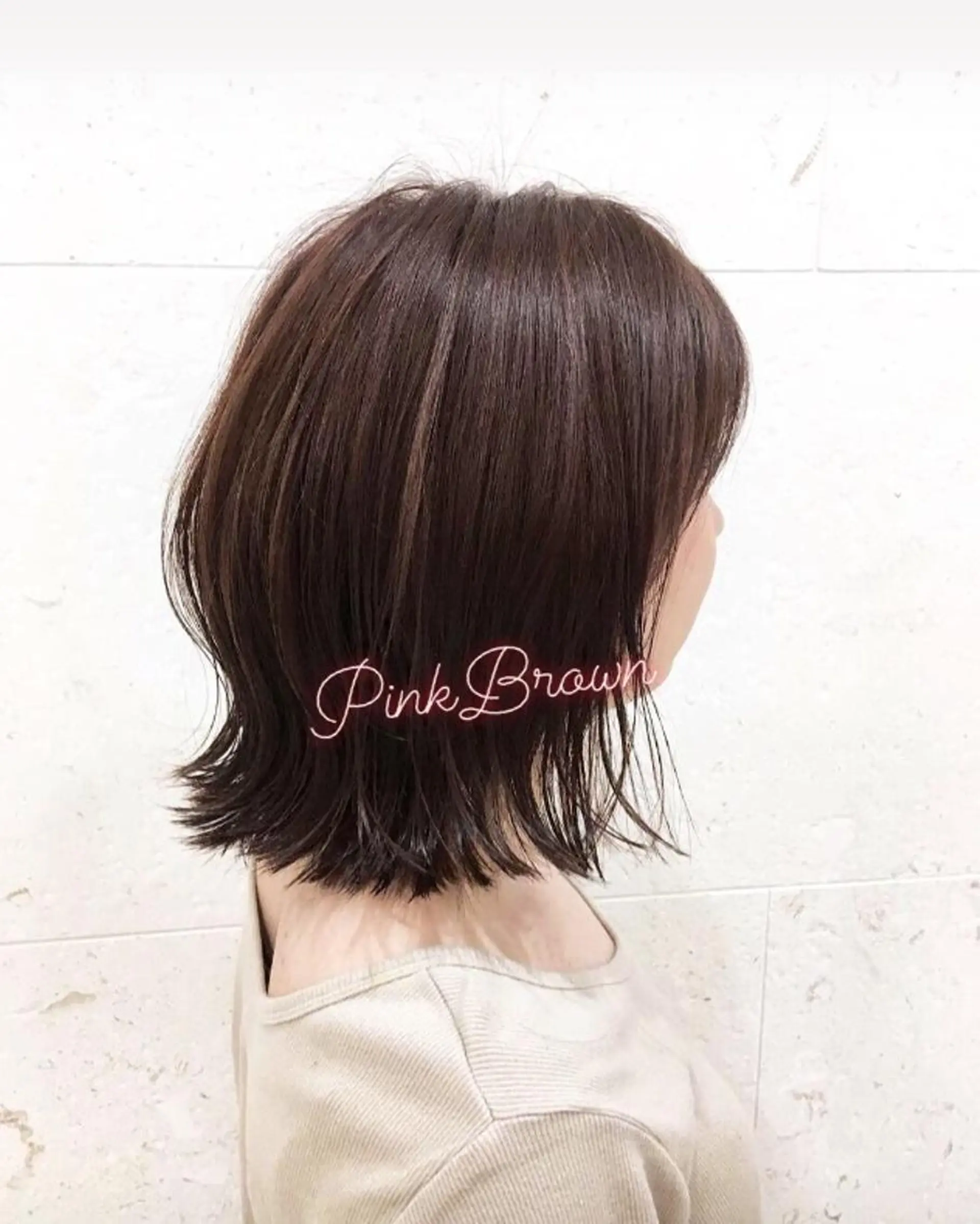 ミディアム カラー ブラウンカラー ピンクカラー ピンクブラウン カット ヘアカラー トリートメント 斉藤 貴也のヘアスタイル