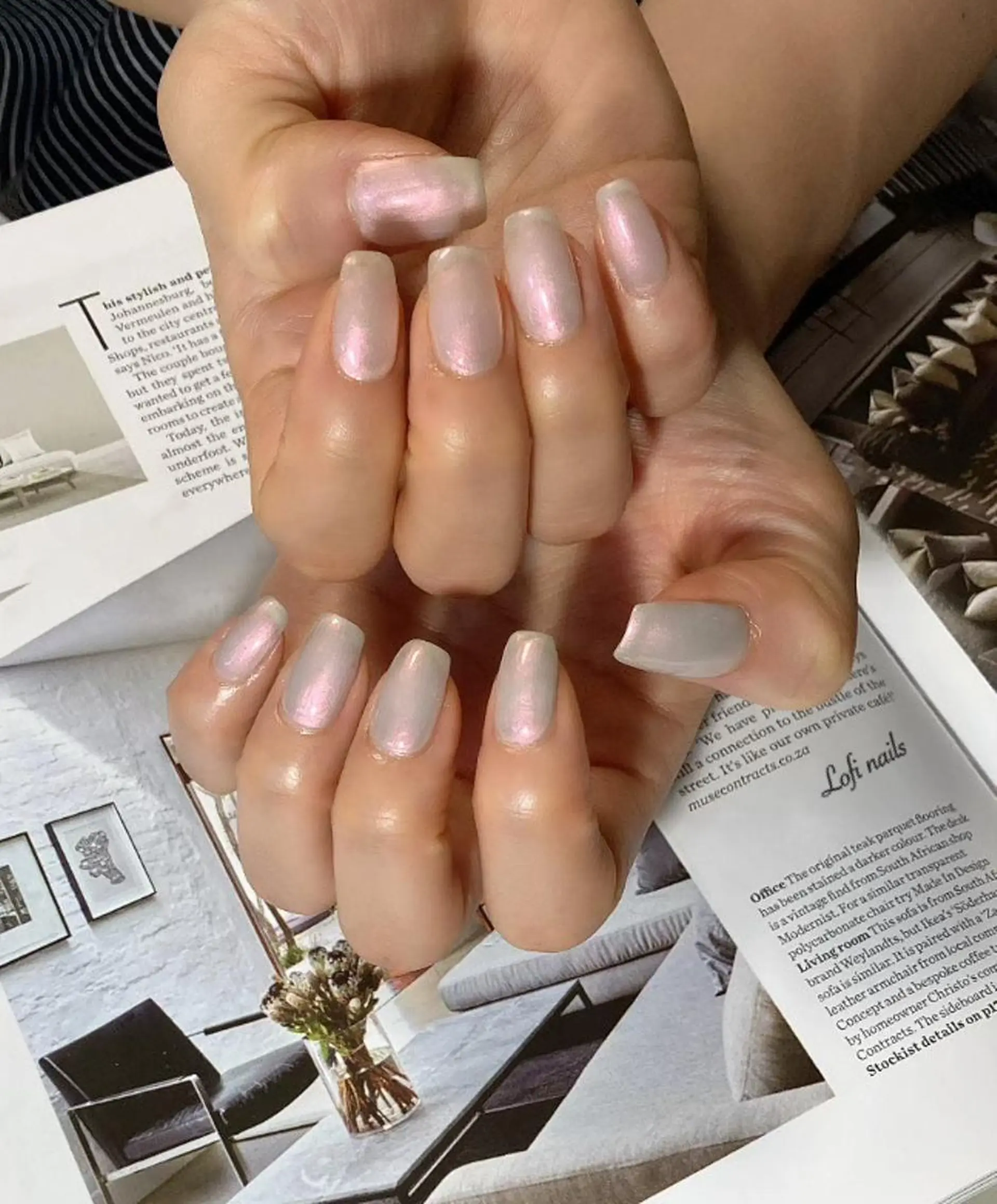 セミロング ネイル オーロラネイル Lofi nails ゆきこのネイルデザイン