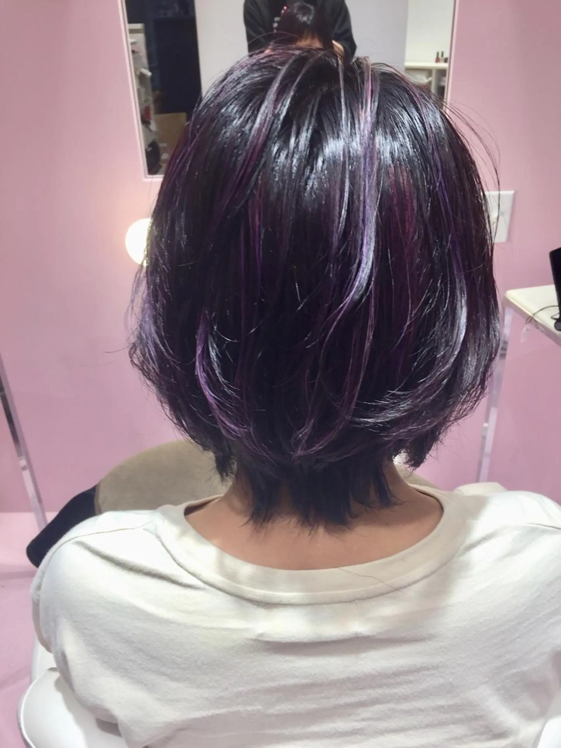 ショート アッシュ ハイライト カット ヘアカラー トリートメント 所渉/韓国レイヤー /ウルフカットのヘアスタイル