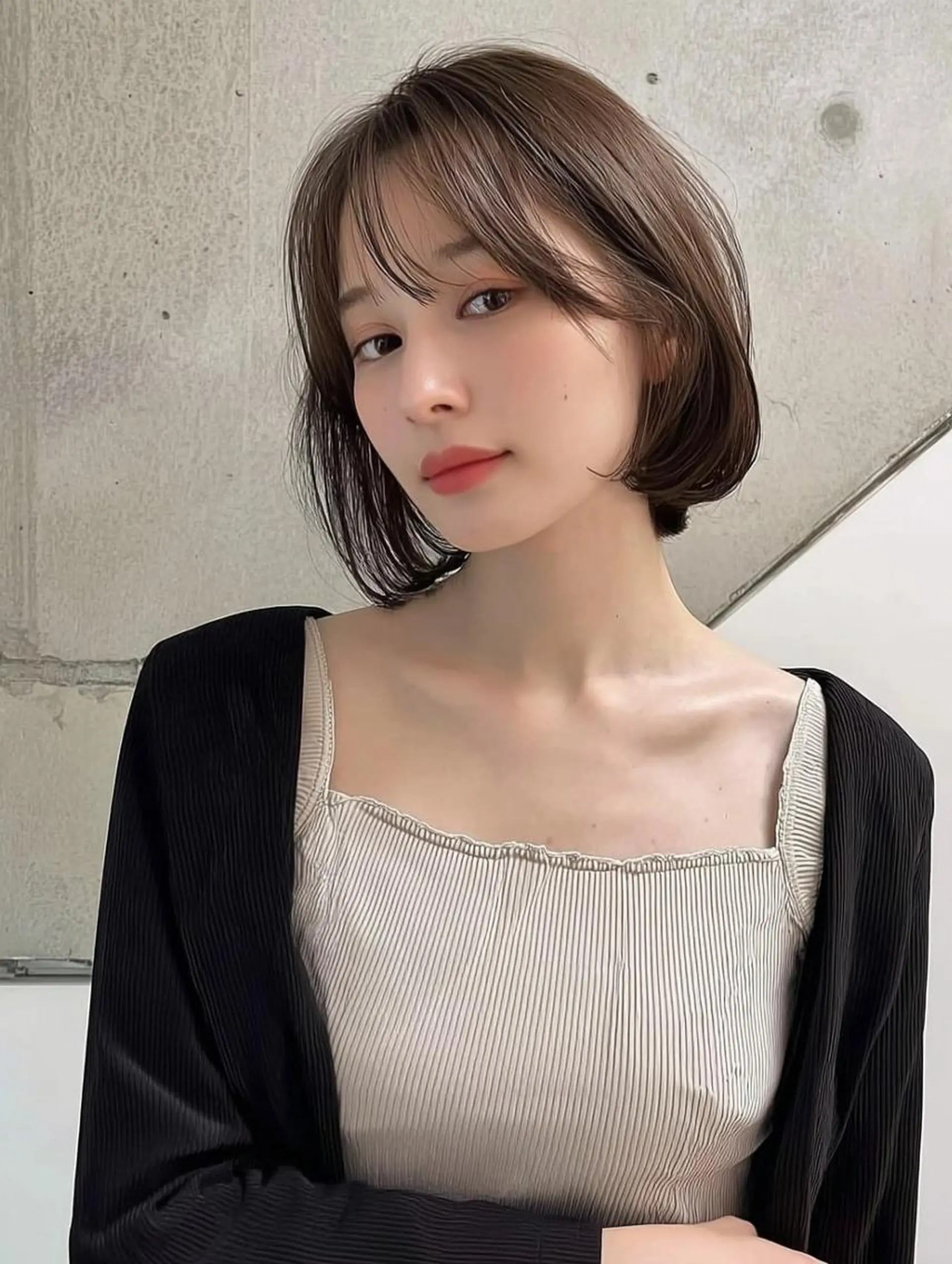 ミディアム ヘアアレンジ 髪質改善 韓国風ヘア レイヤーカット 似合わせカット シースルーバング カット ヘアカラー Ayumu /京都／西院のヘアスタイル