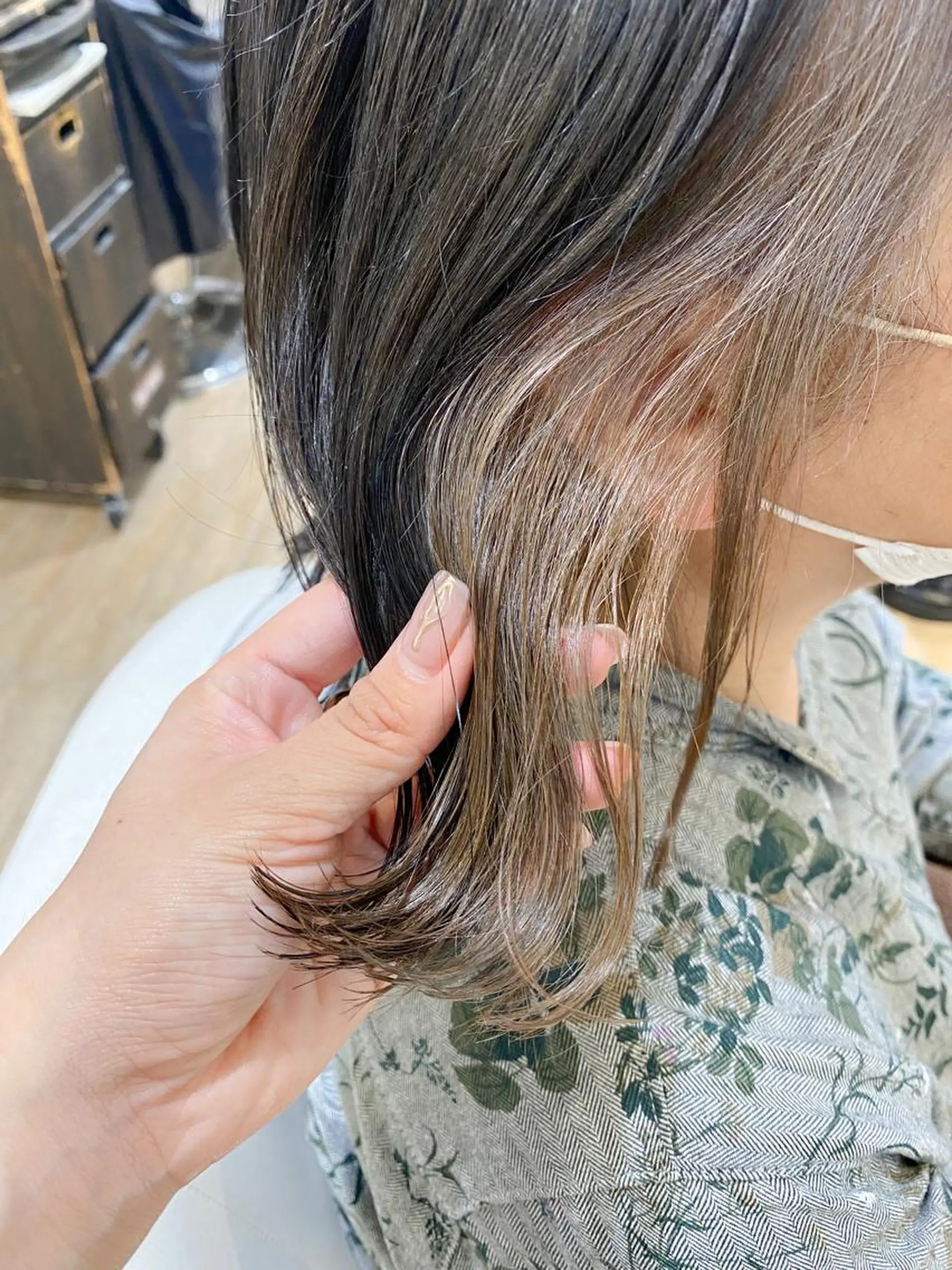 ミディアム カラー 切りっぱなしボブ グレージュ インナーカラー ボブ カット ヘアカラー トリートメント ✨カラー支持No.1 🧸ワキ カナコ🧸のヘアスタイル