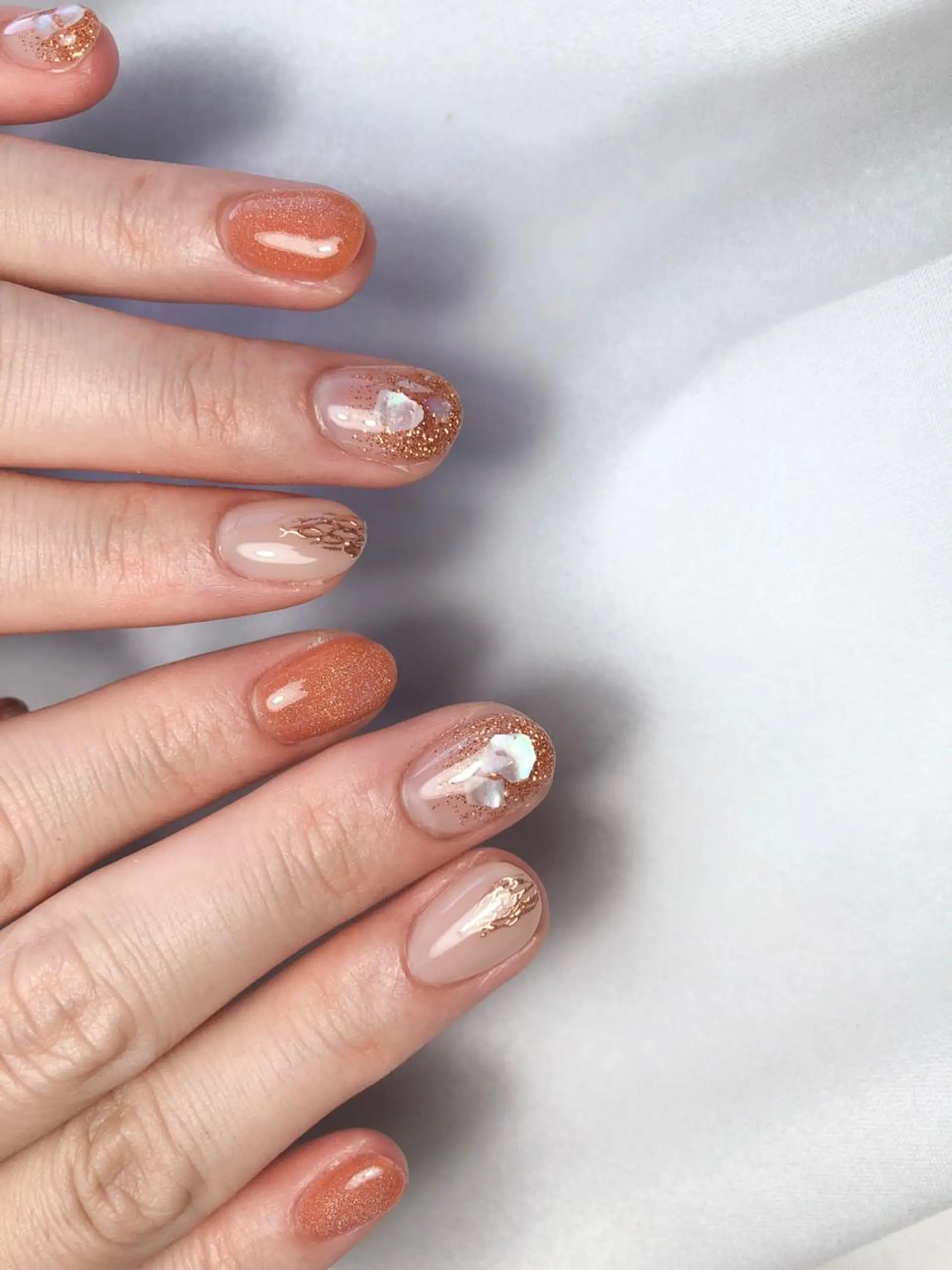 ネイル オレンジ ハンドネイル nail heron所属・saki_ nail heronのネイルデザイン