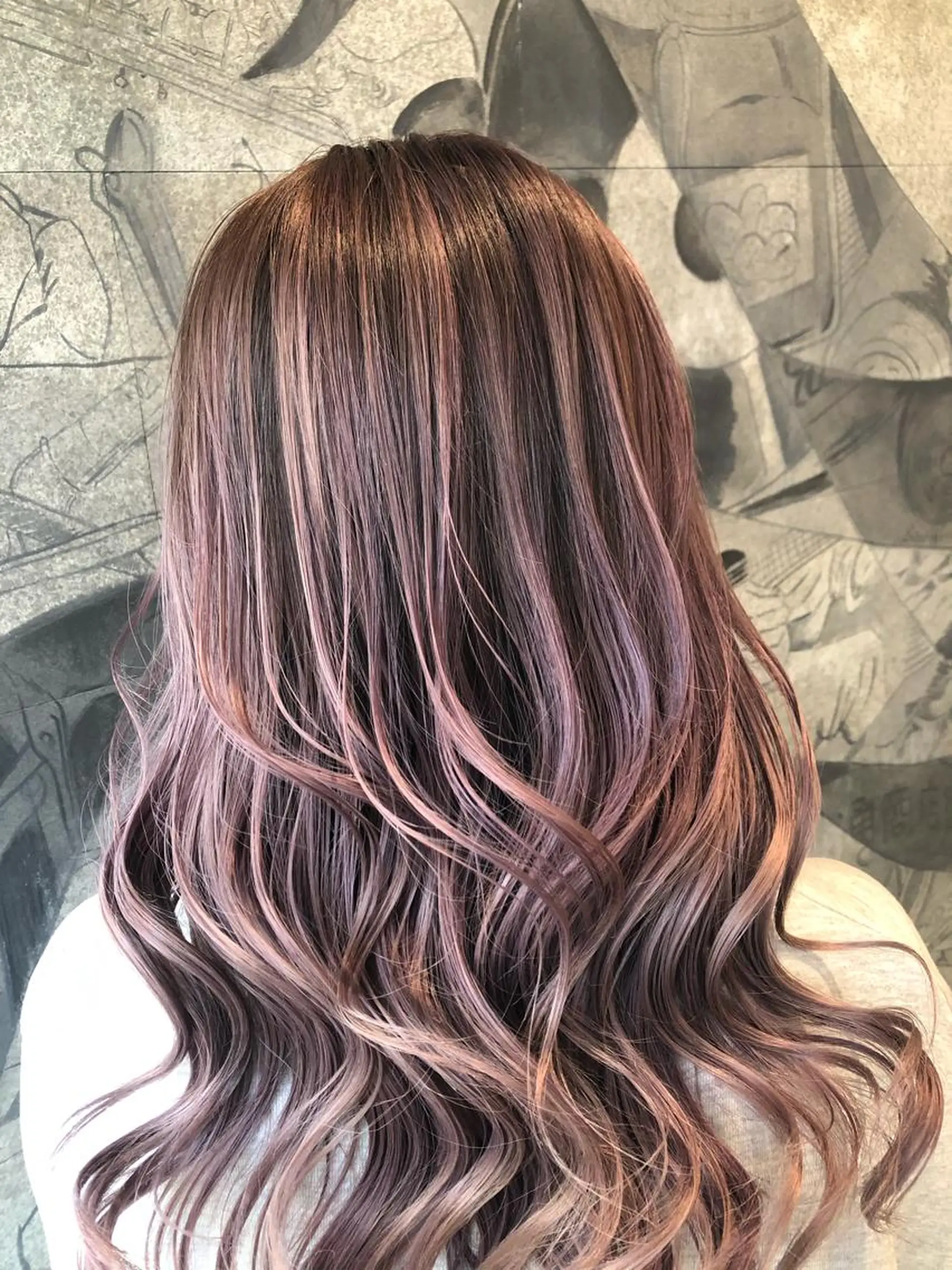 セミロング ハイライト カット ヘアカラー ハイライトバレイヤー ジュ＆縮毛矯正✨櫻野のヘアスタイル